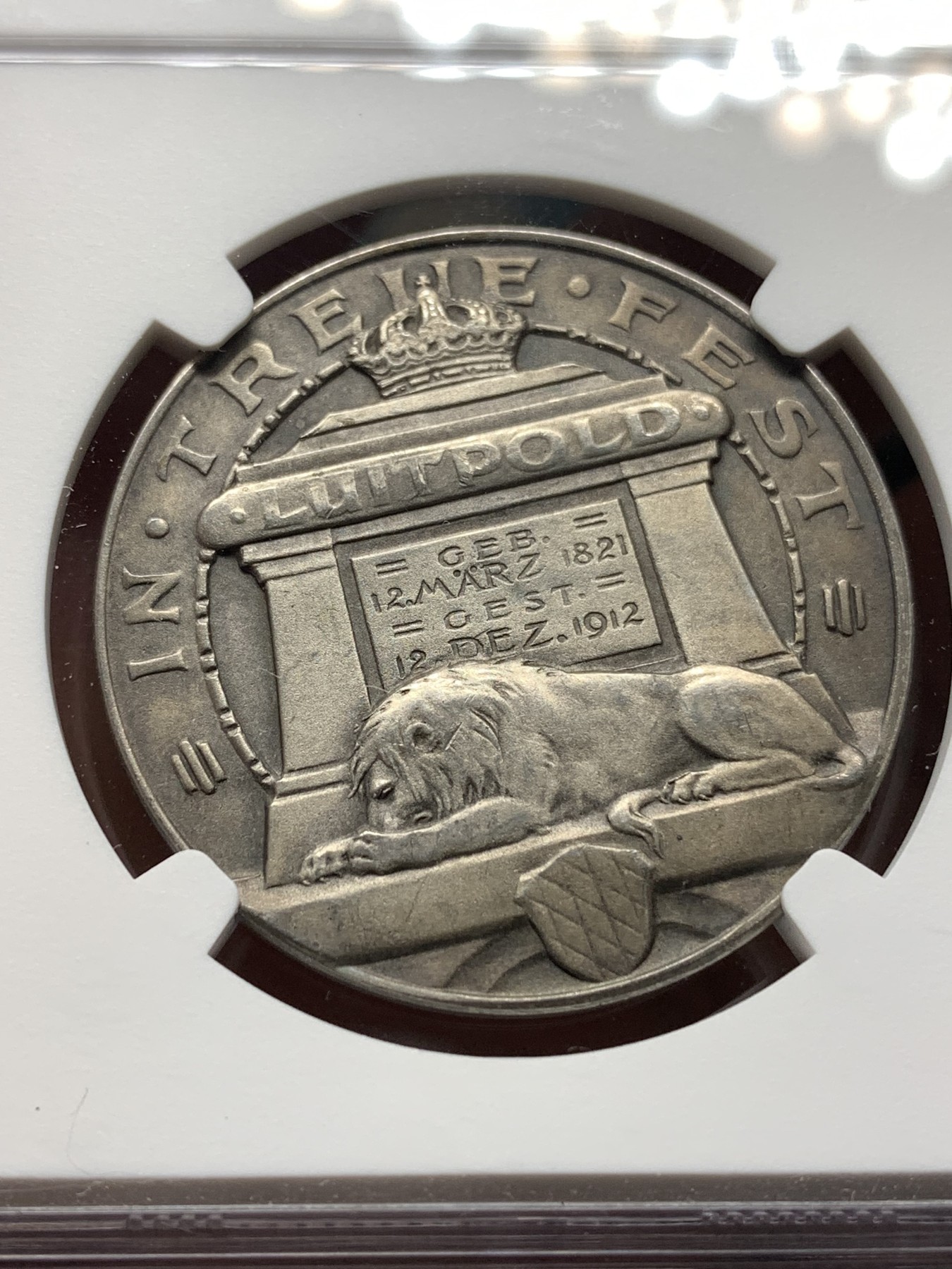 《竞宝斋》第187场-周日，周一 2场 (全场包邮) NGC MS63 德国1912路易特波尔德摄政王银章