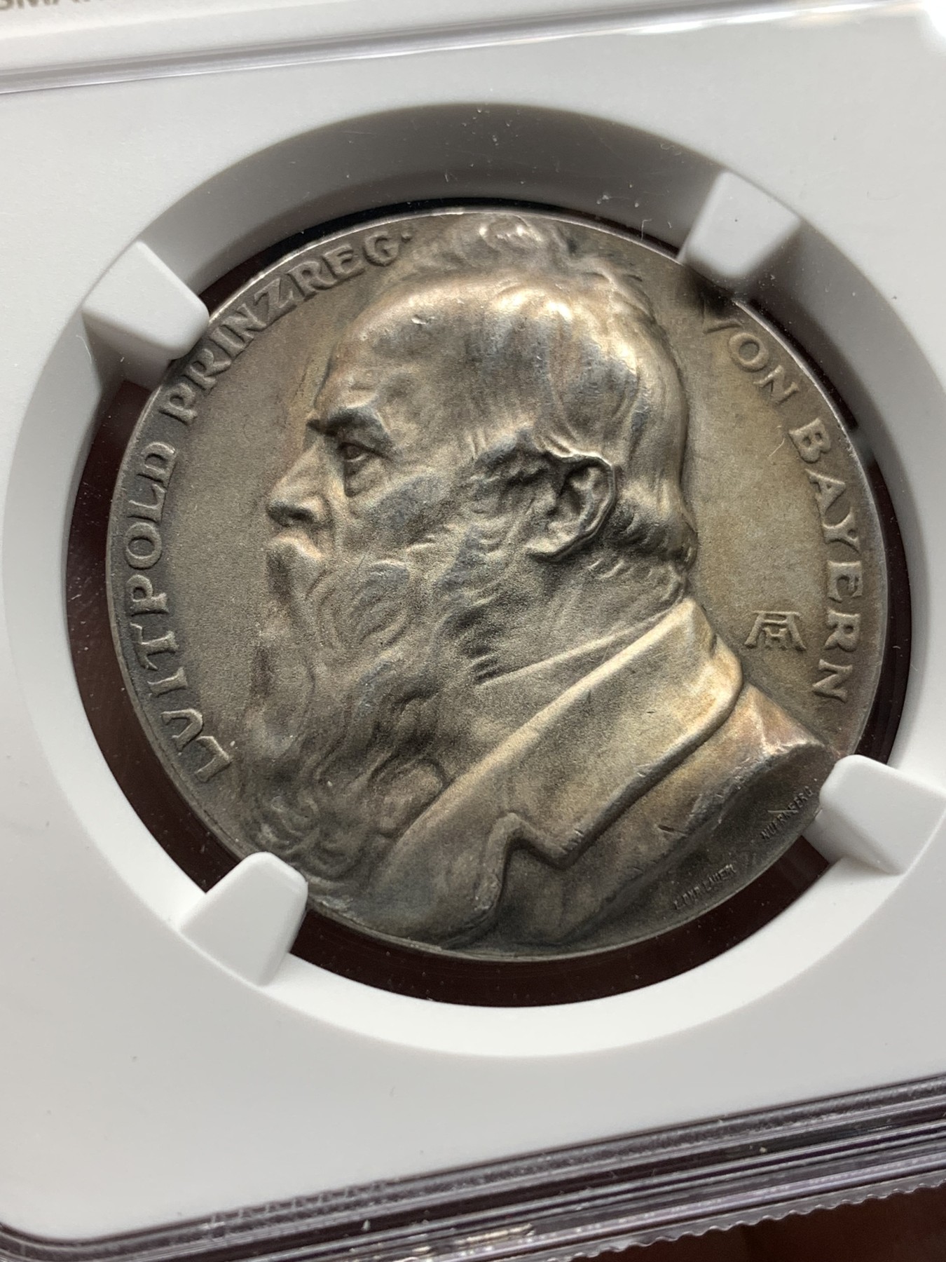 《竞宝斋》第187场-周日，周一 2场 (全场包邮) NGC MS63 德国1912路易特波尔德摄政王银章