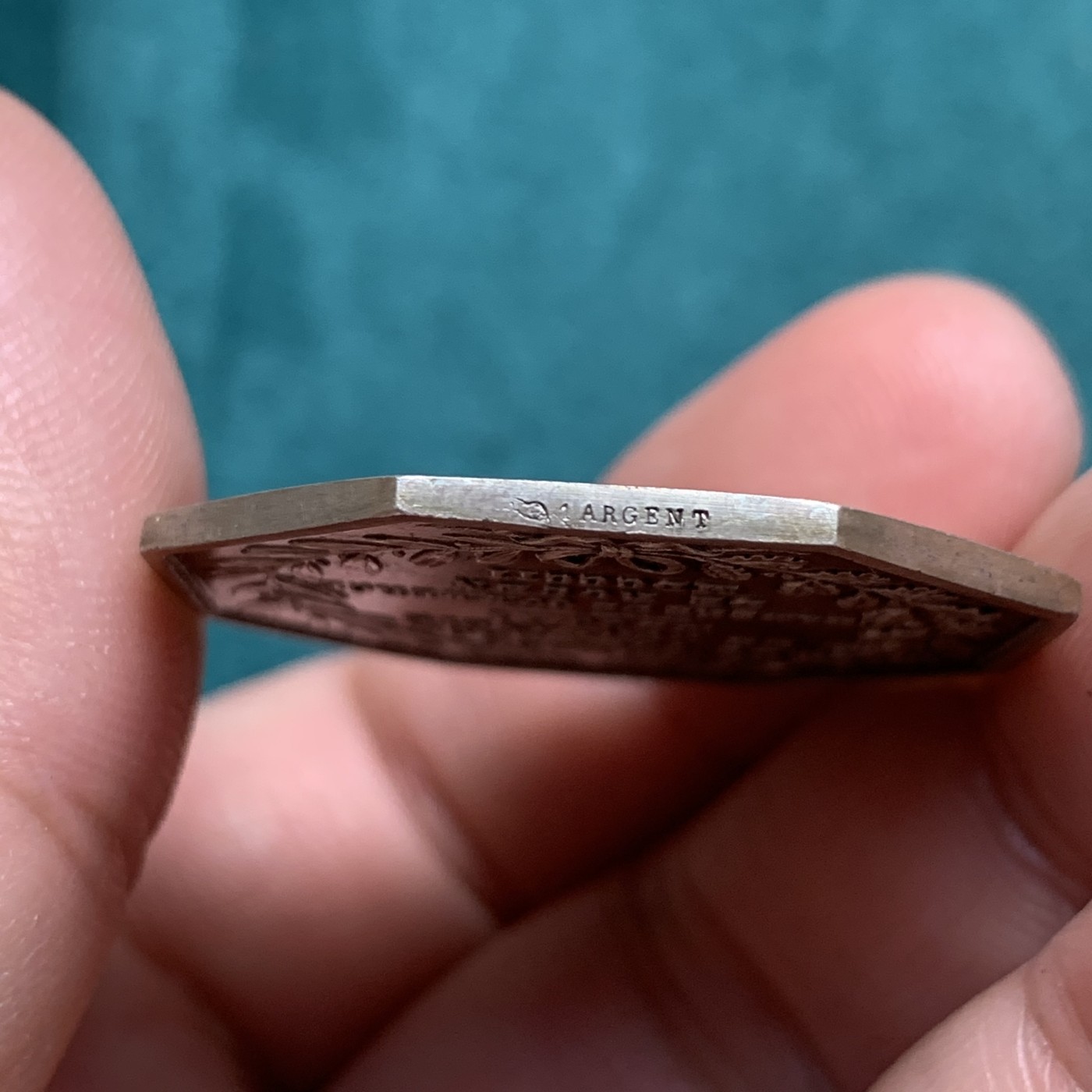 《竞宝斋》第187场-周日，周一 2场 (全场包邮) 法国 1802 鲁恩城市景观天使墨丘利八角银章，16.16g 34mm 丰饶角Argent边铭 1880-1898