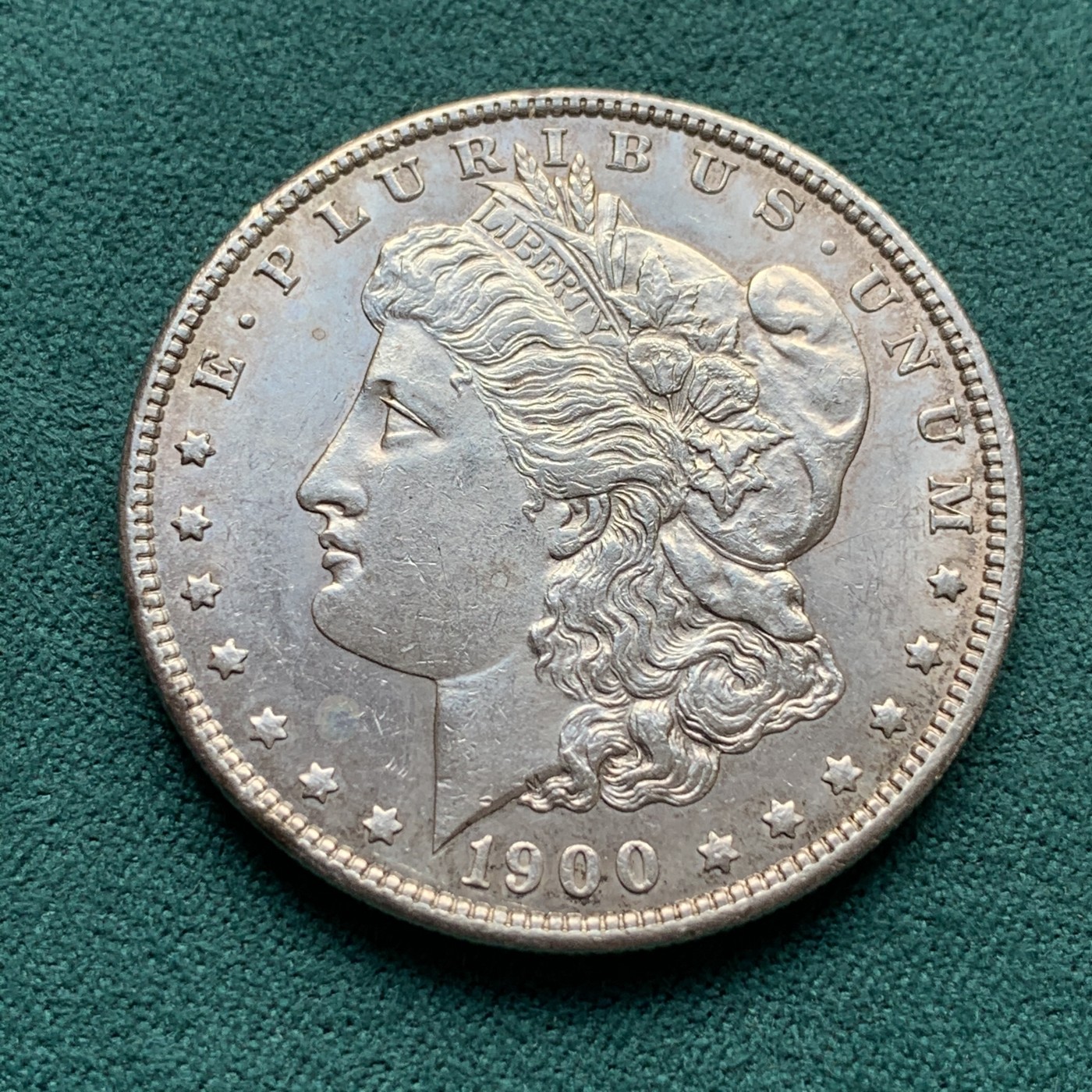 《竞宝斋》第187场-周日，周一 2场 (全场包邮) 美国1900年摩根一元银币 状态不错