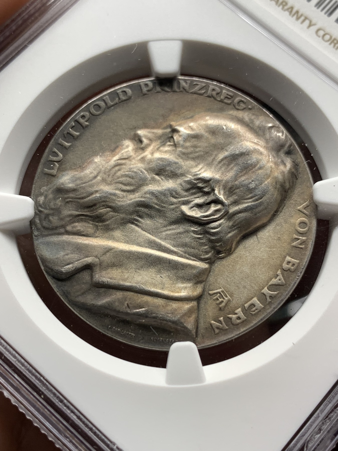 《竞宝斋》第187场-周日，周一 2场 (全场包邮) NGC MS63 德国1912路易特波尔德摄政王银章