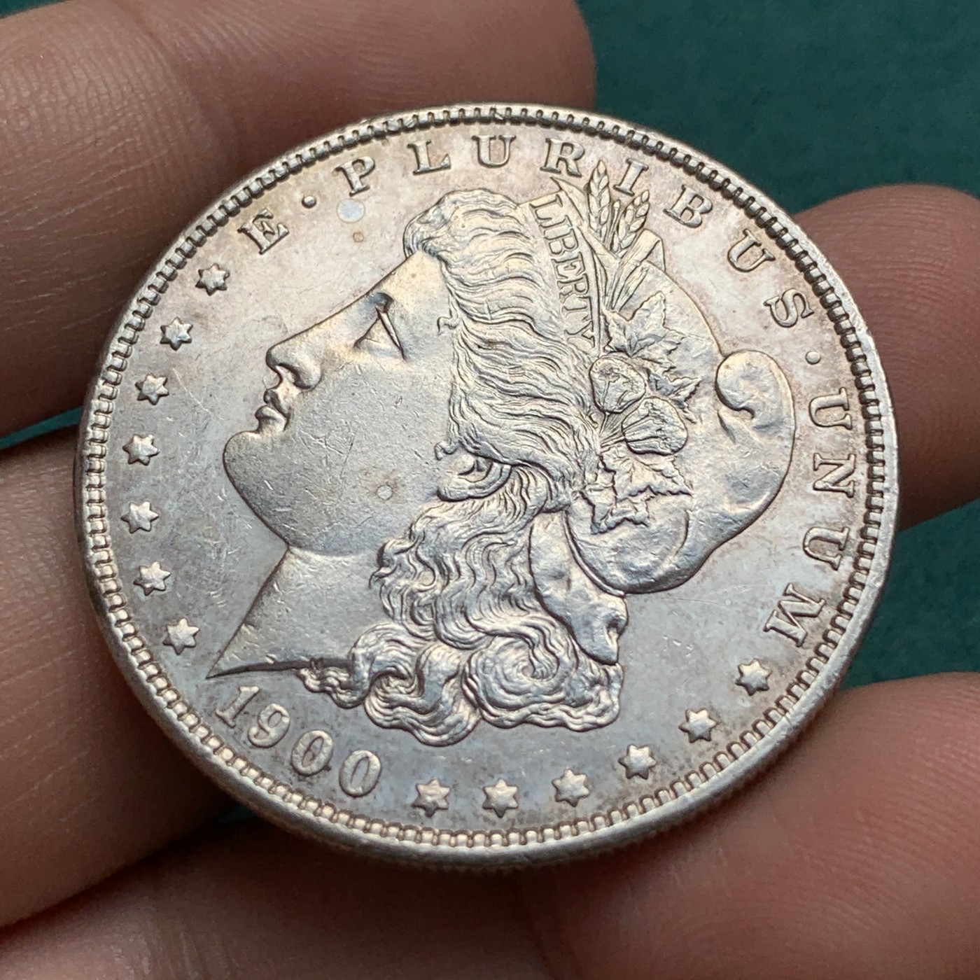 《竞宝斋》第187场-周日，周一 2场 (全场包邮) 美国1900年摩根一元银币 状态不错