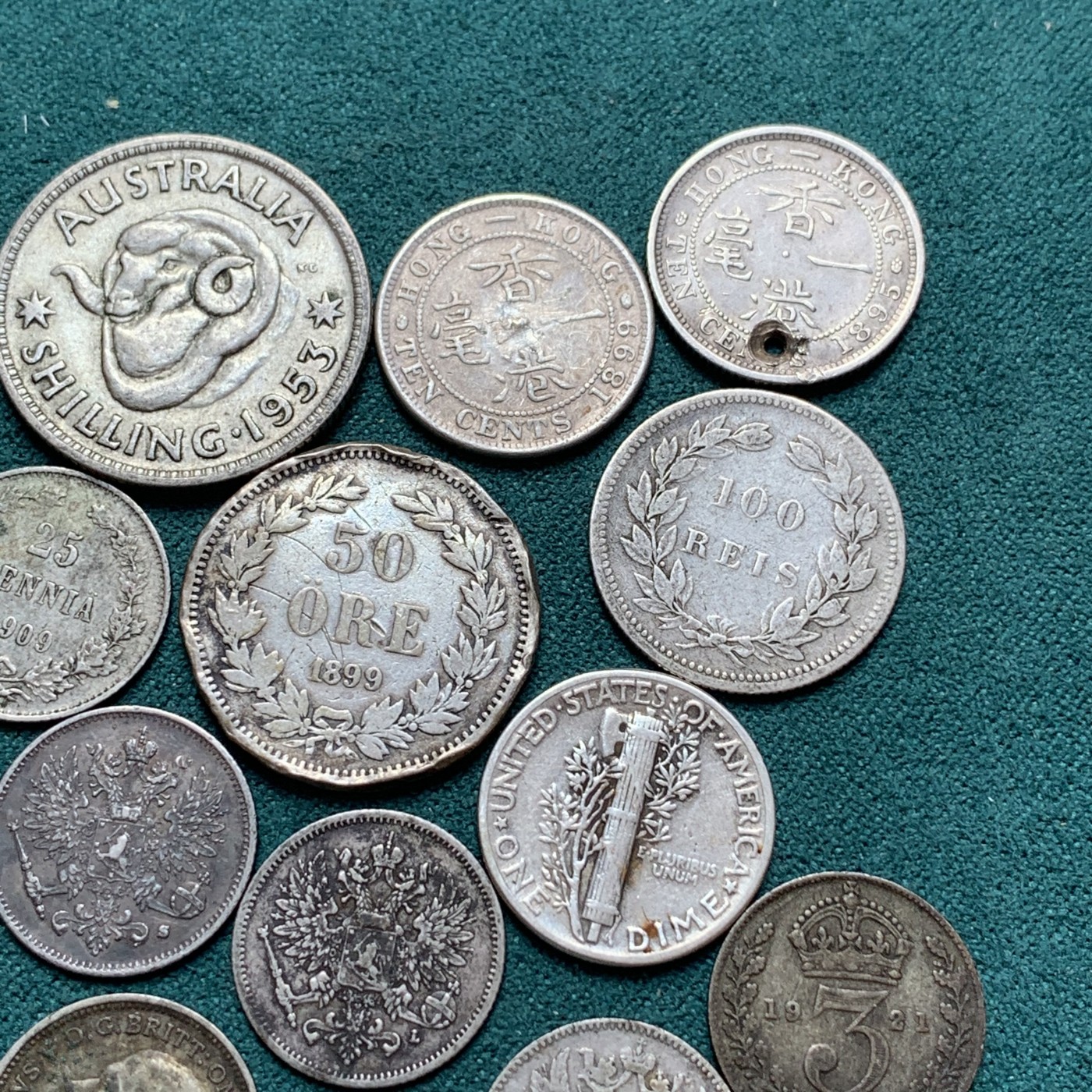 《竞宝斋》第187场-周日，周一 2场 (全场包邮) 小银币一组多枚 具体数量 品种见图