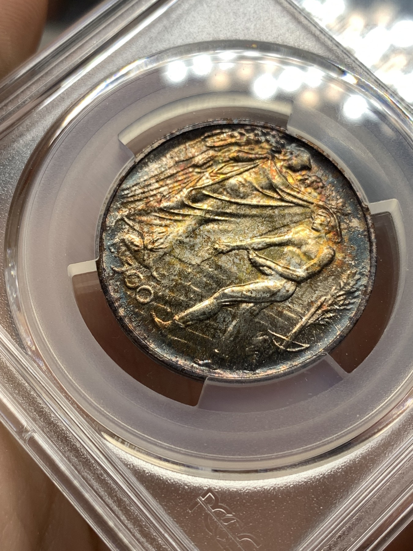 《竞宝斋》第187场-周日，周一 2场 (全场包邮) PCGS-MS67 圣马力诺1976年播种城堡500里拉银币 PCGS季军 半个世纪历久弥新 极致的五彩 被低估的品种 22年67+成交900元