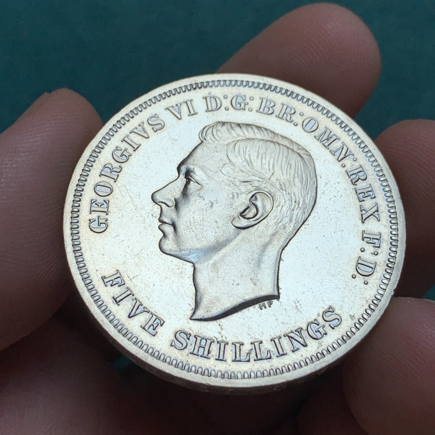 《竞宝斋》第187场-周日，周一 2场 (全场包邮) 英国1951年乔治六世 最后的马剑克朗型纪念币 盒证全