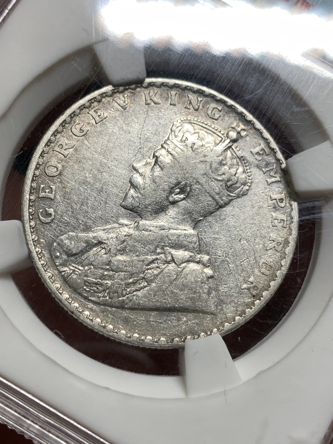 《竞宝斋》第187场-周日，周一 2场 (全场包邮) 印度1913乔五1卢比银币