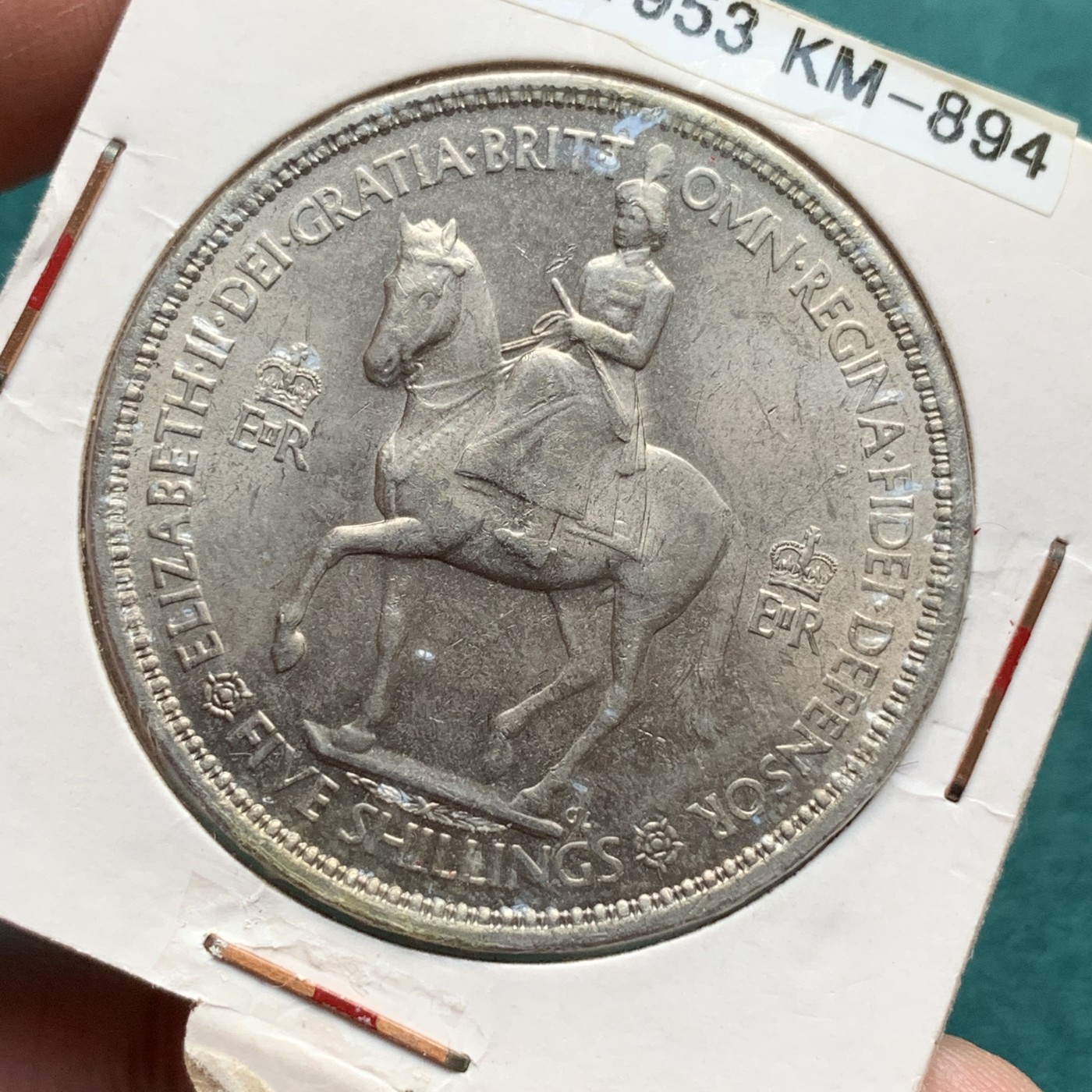 《竞宝斋》第187场-周日，周一 2场 (全场包邮) 英国 1953年 维多利亚 登基 五先令 状态好