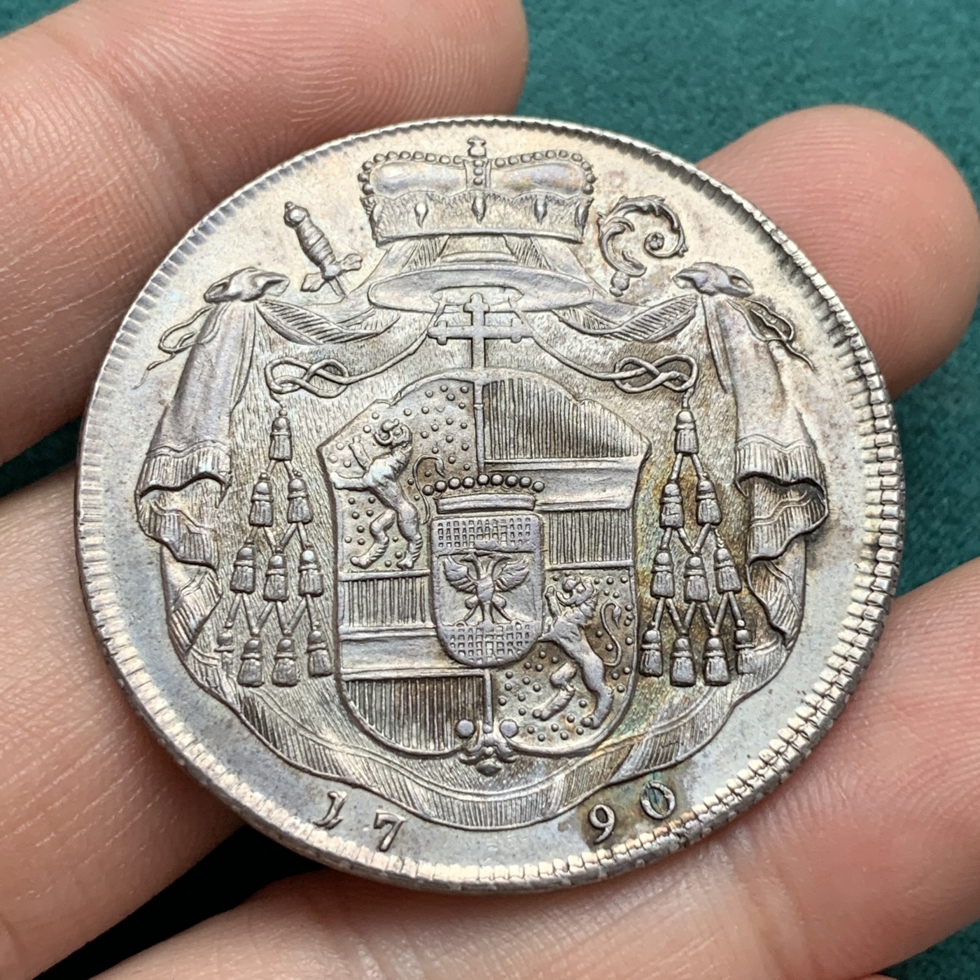 《竞宝斋》第187场-周日，周一 2场 (全场包邮) 1790 奥地利 萨尔茨堡教区 窗帘泰勒大银币 美丽边花