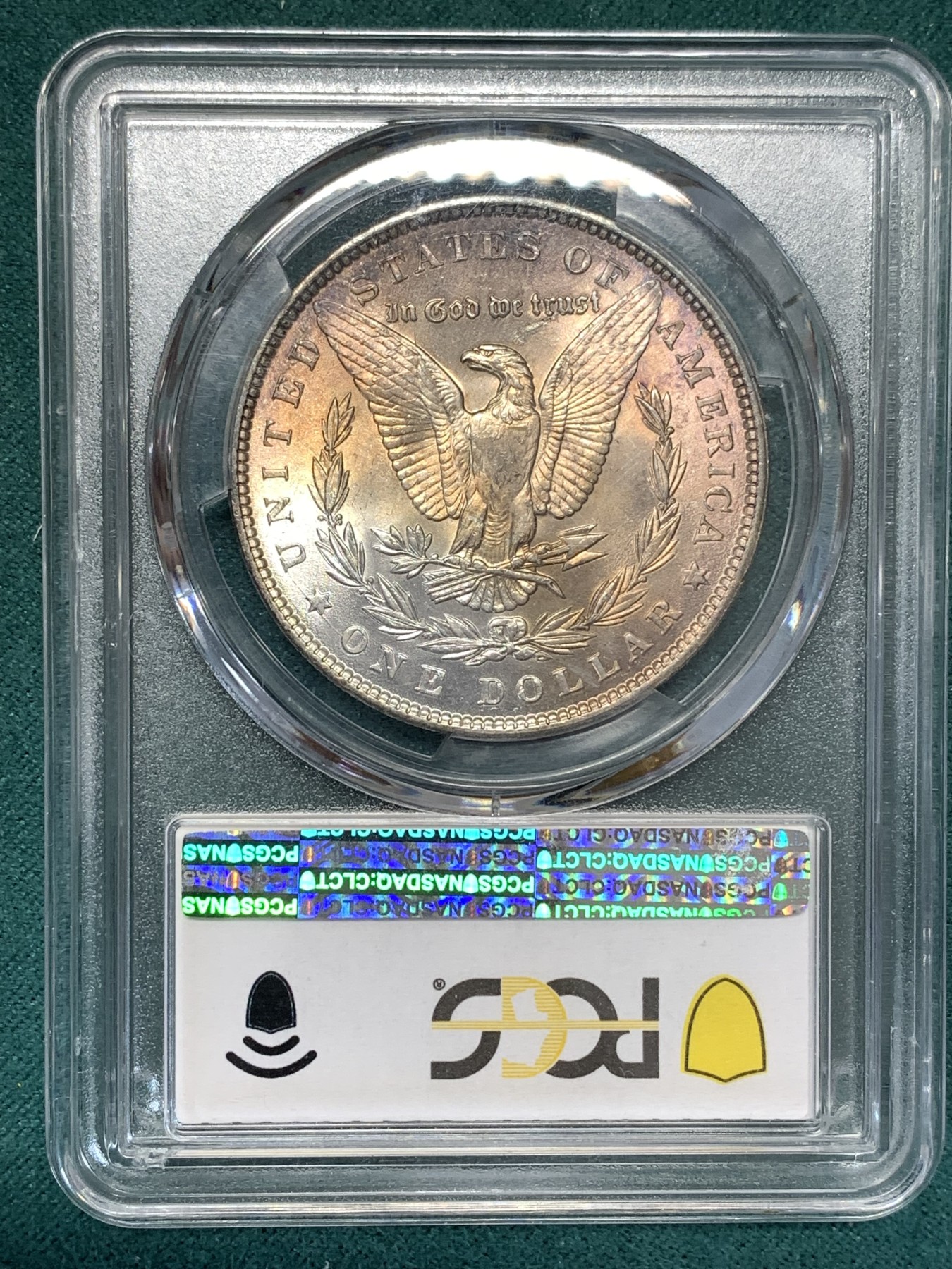 《竞宝斋》第188场-周日，周一 2场 (全场包邮) PCGS-MS65 美国 1887 摩根银元 双面炫彩 非常漂亮 难得一见