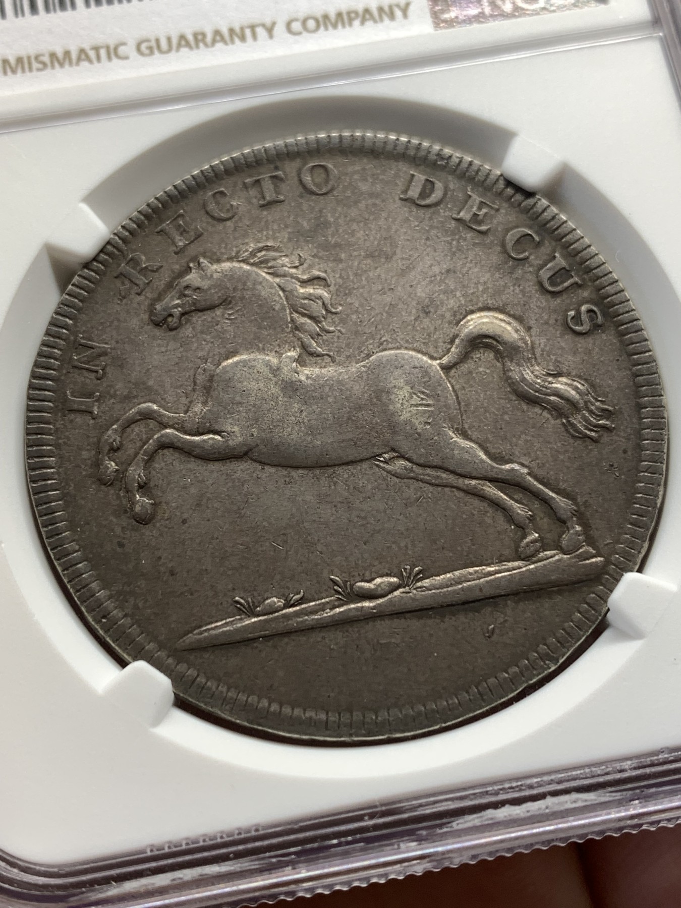 《竞宝斋》第188场-周日，周一 2场 (全场包邮) 唯一冠军 唯一有分 NGC AU53 德国 1705 布伦瑞克-卡伦贝格-汉诺威 飞马泰勒大银币 路德维希 在位16年  非常少见的品种 包浆好，最新裸币成交846美元