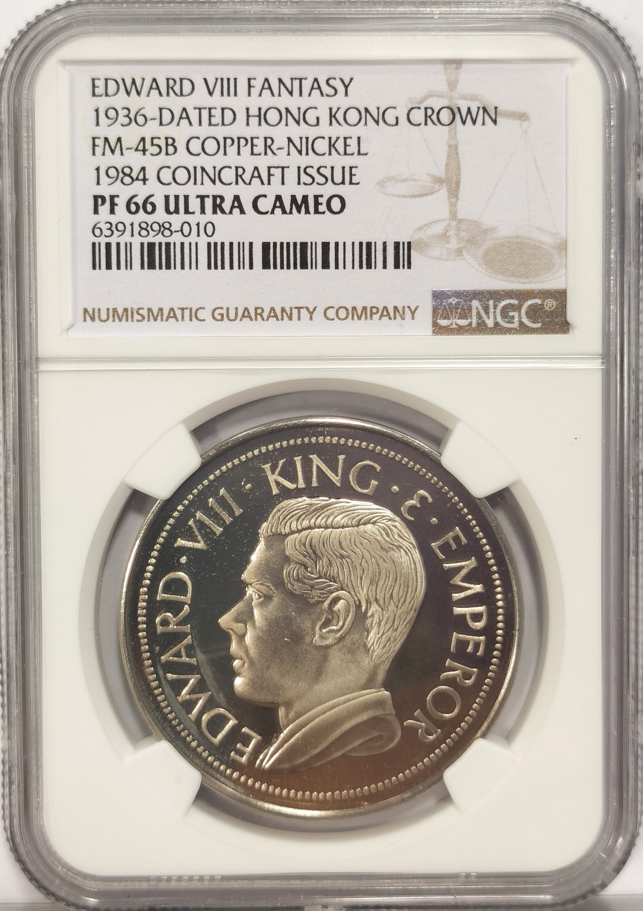 博洋堂世界钱币拍卖第038期（全场包邮） NGC PF68UC 英属香港1936年爱德华八世精制克朗，见于珍惜币目录