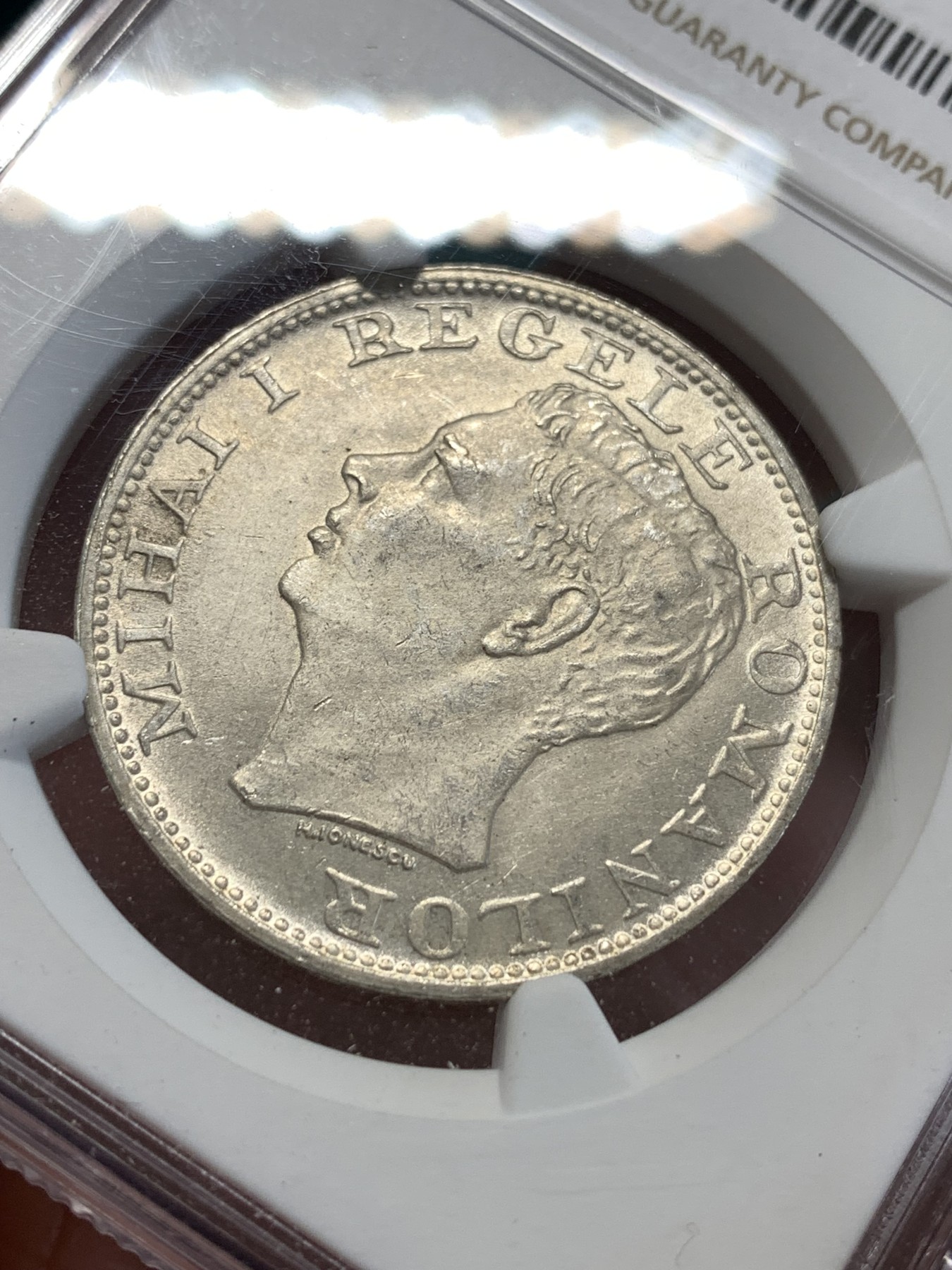 《竞宝斋》第188场-周日，周一 2场 (全场包邮) NGC-UNC 罗马尼亚1944年 500列伊银币