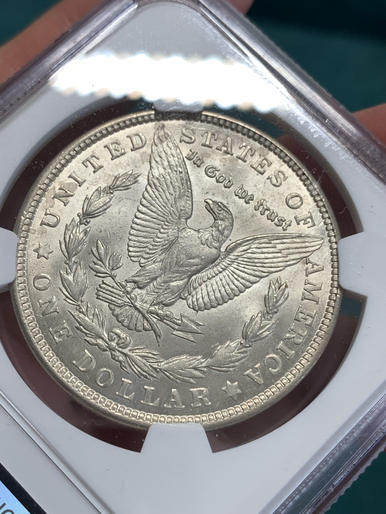 《竞宝斋》第188场-周日，周一 2场 (全场包邮) NGC-MS64 美国1921年摩根银币，底板洁净