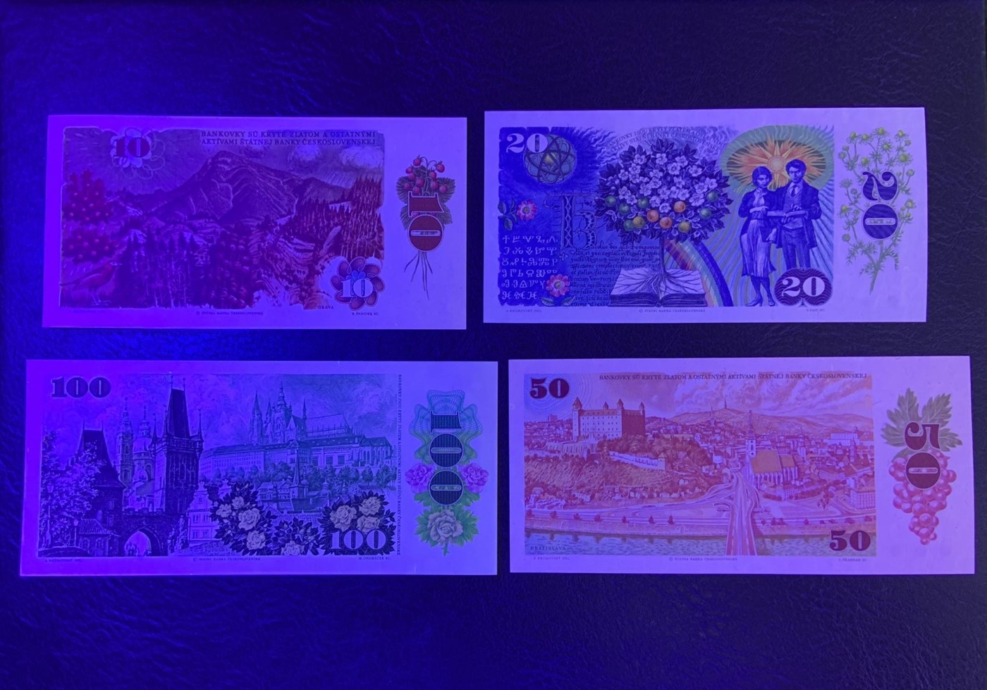 收藏联盟Quantum Auction 第280期拍卖  捷克斯洛伐克1986-89年10-100克朗 品相全新UNC 20面额为夸美斯基(教育家，现代小学中学，大学分级制度的奠基人)
