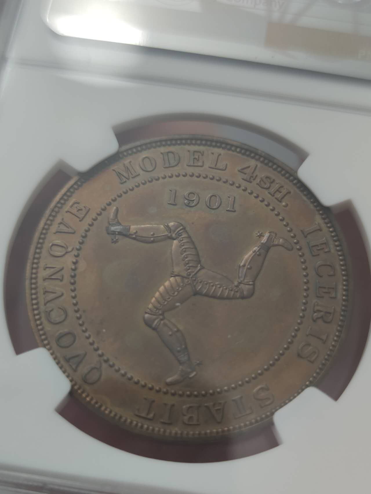 燕姐换藏第53场 1901年后铸马恩岛维多利亚4先令铜币