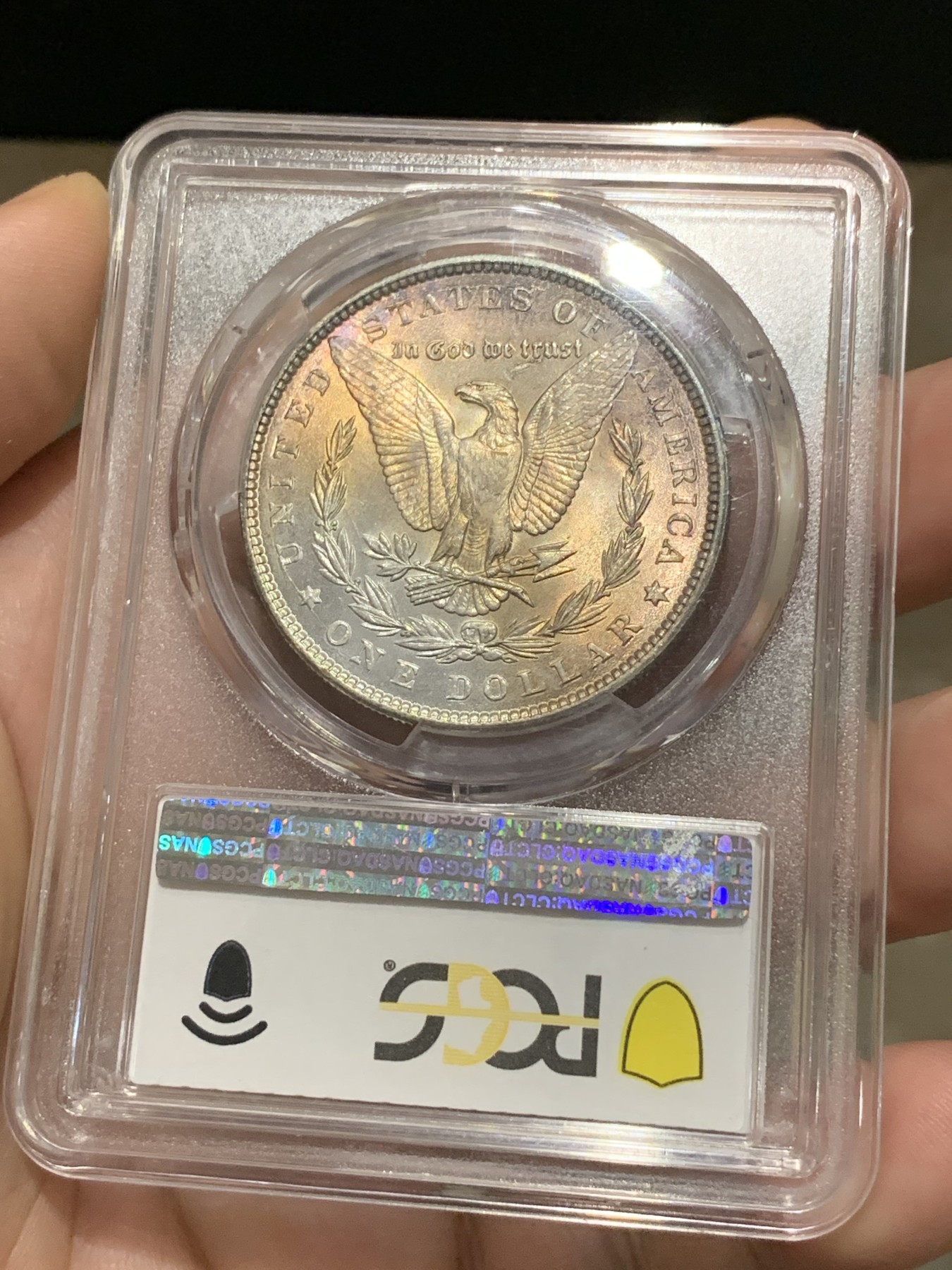 《竞宝斋》第188场-周日，周一 2场 (全场包邮) PCGS-MS65 美国 1887 摩根银元 双面炫彩 非常漂亮 难得一见