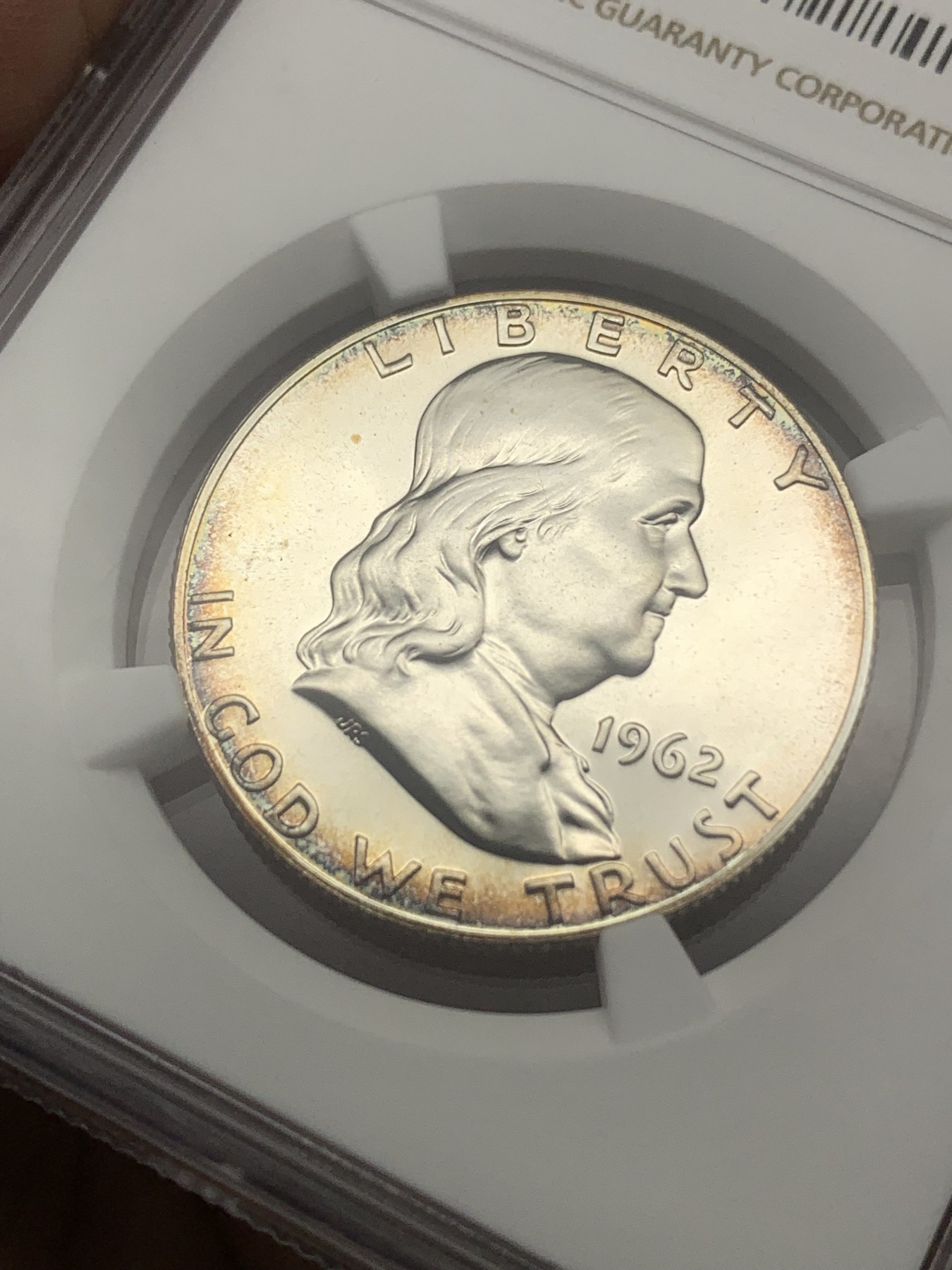 《竞宝斋》第188场-周日，周一 2场 (全场包邮) NGC-PF66 1962年美国富兰克林50分银币，少见精制版本,66分高分。