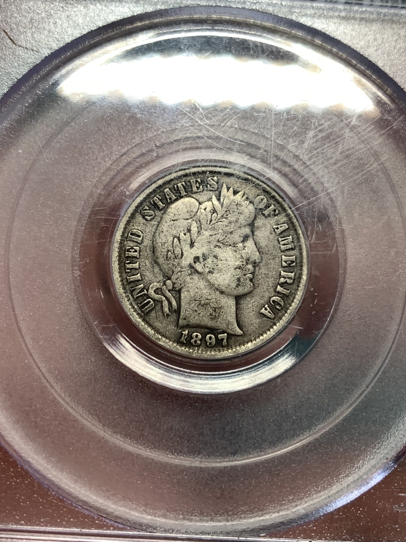 《竞宝斋》第188场-周日，周一 2场 (全场包邮) PCGS-F15 1897年美国巴伯10分银币，早期银币有份难得。