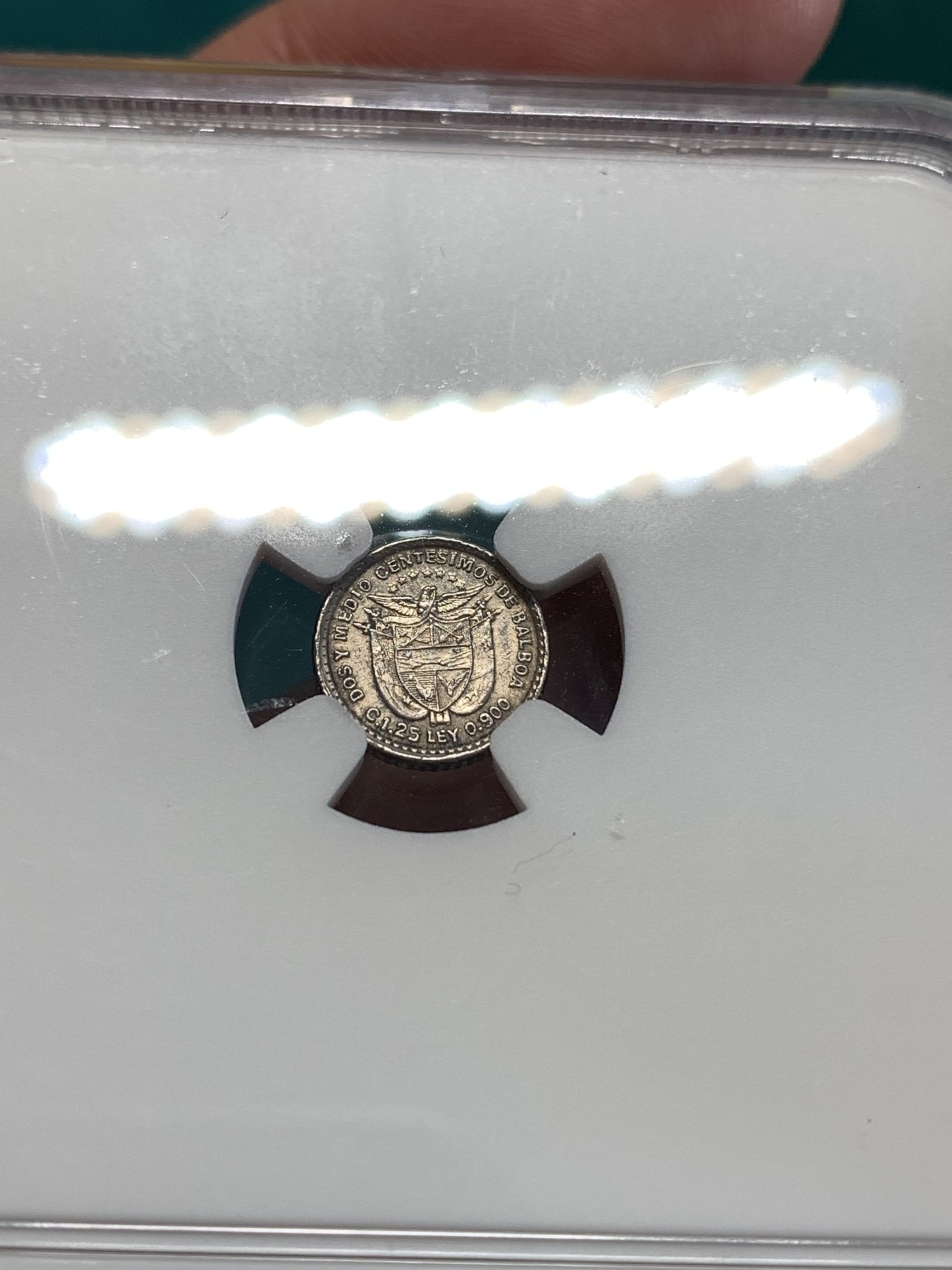 《竞宝斋》第188场-周日，周一 2场 (全场包邮) NGC-UNC巴拿马1904年2.5分珍珠币，最小机制币，少见品种