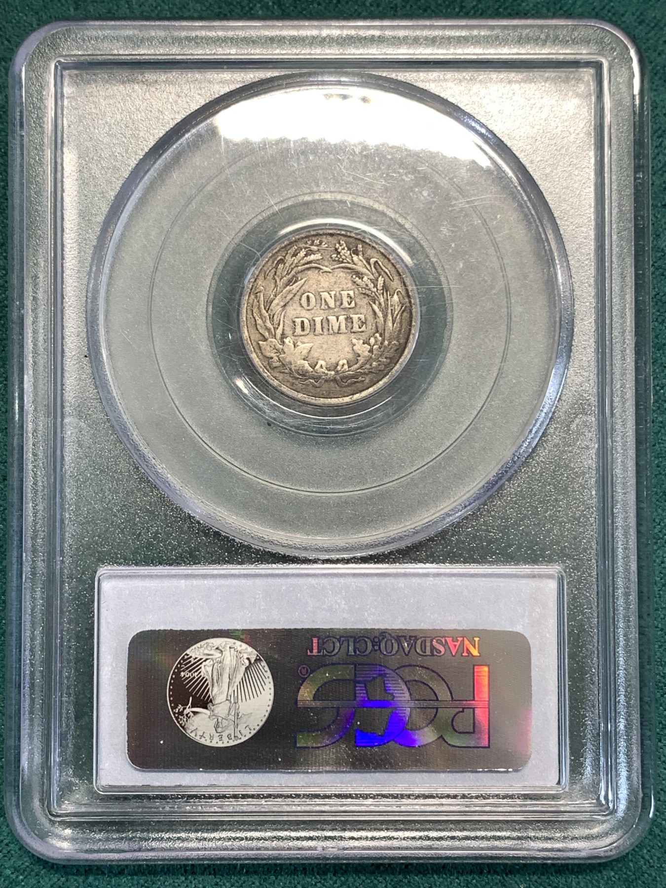 《竞宝斋》第188场-周日，周一 2场 (全场包邮) PCGS-F15 1897年美国巴伯10分银币，早期银币有份难得。
