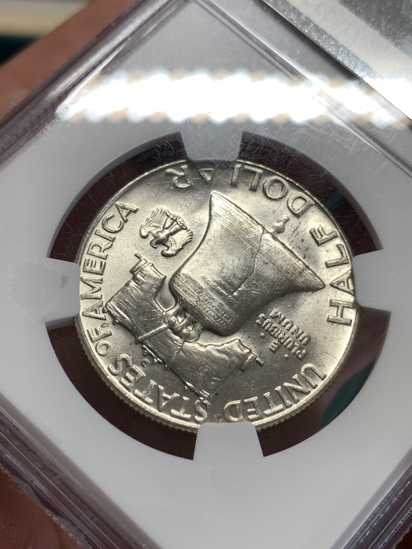 《竞宝斋》第188场-周日，周一 2场 (全场包邮) NGC MS64 美国1962年D版 富兰克林半美元（50美分）银币 满银光美品