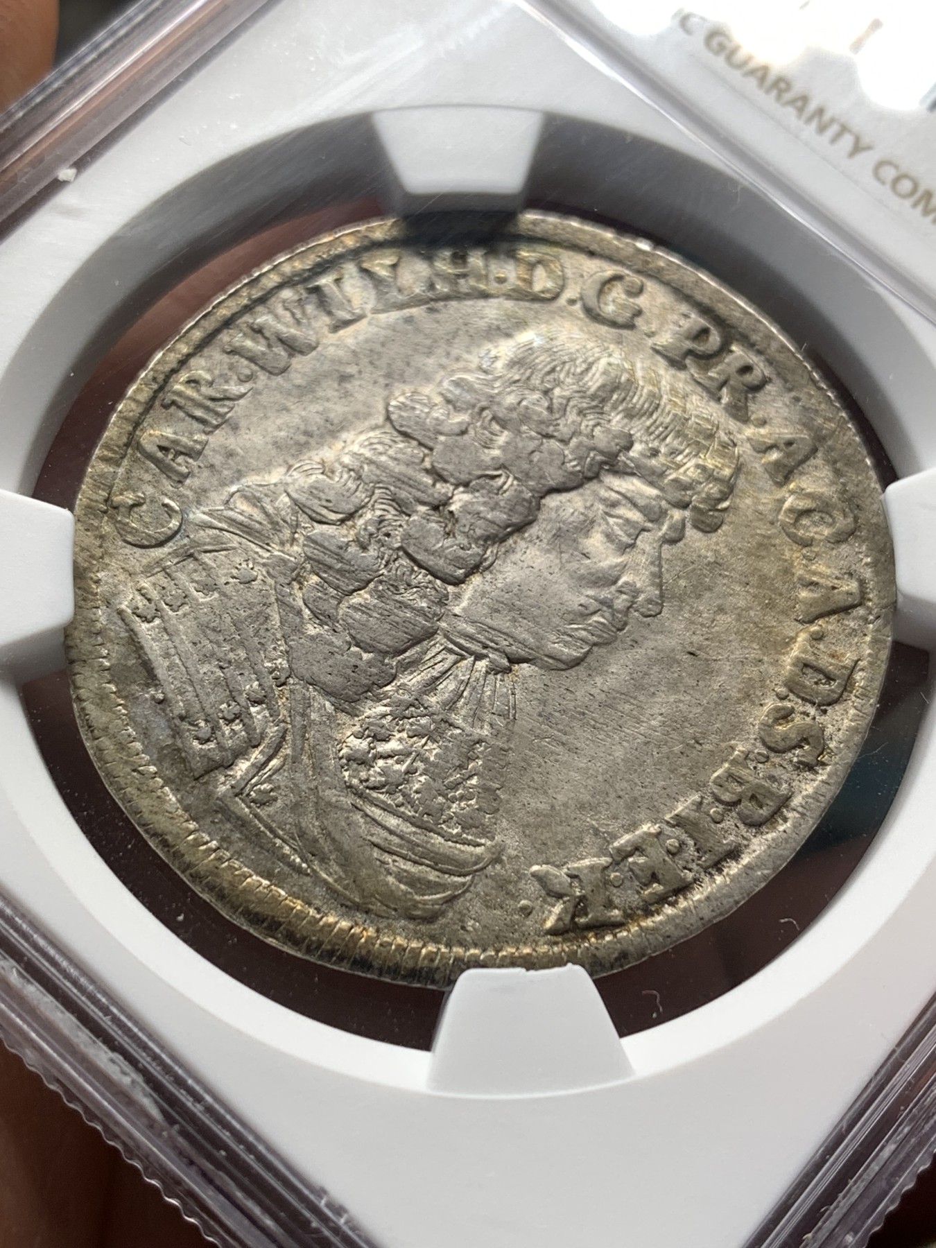 《竞宝斋》第188场-周日，周一 2场 (全场包邮) 冠军分 NGC MS62 德国1679年 安哈特  2/3T银币 时光变迁 300多年保存的这么好 实在不容易