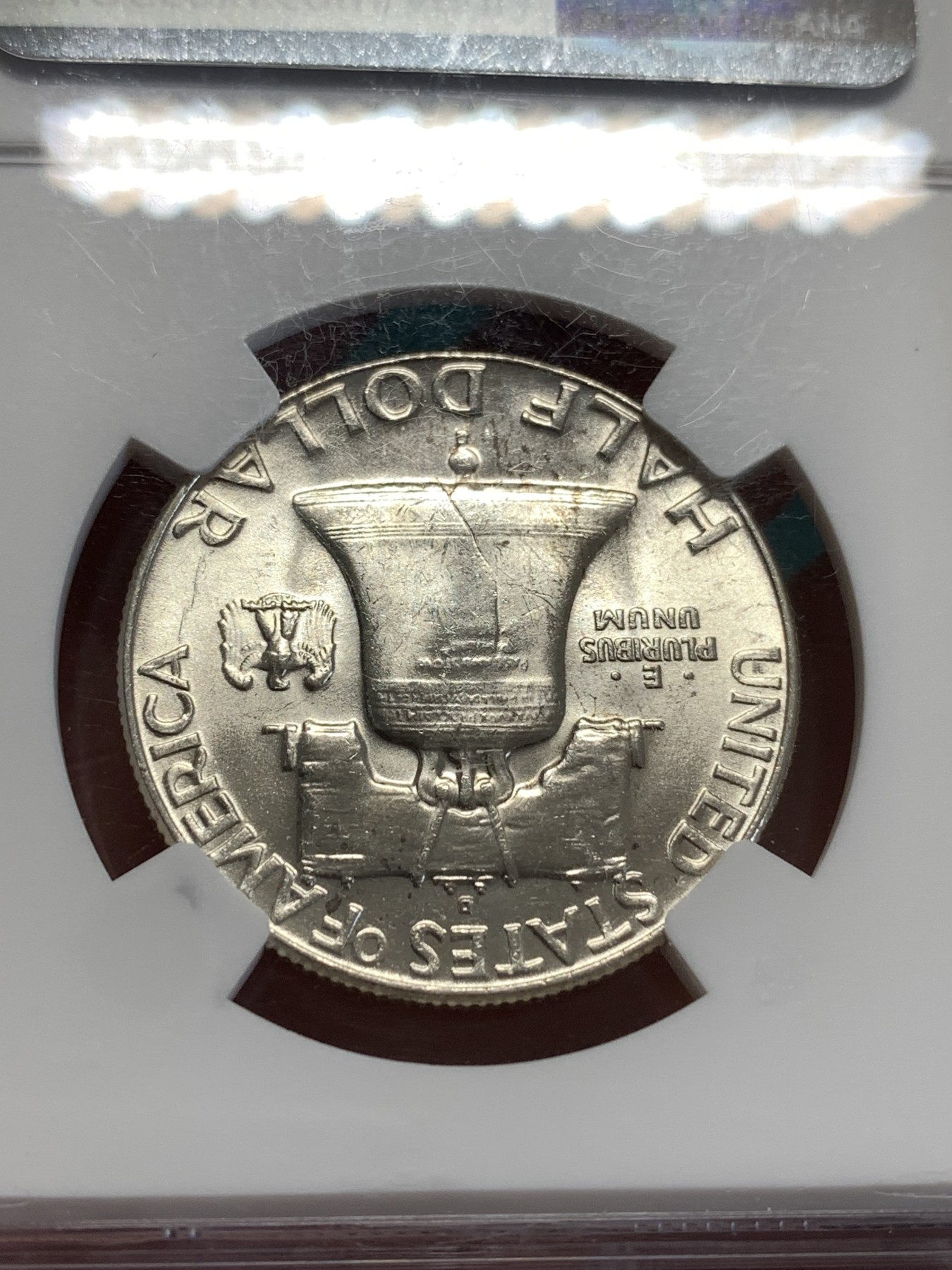 《竞宝斋》第188场-周日，周一 2场 (全场包邮) NGC MS64 美国1962年D版 富兰克林半美元（50美分）银币 满银光美品