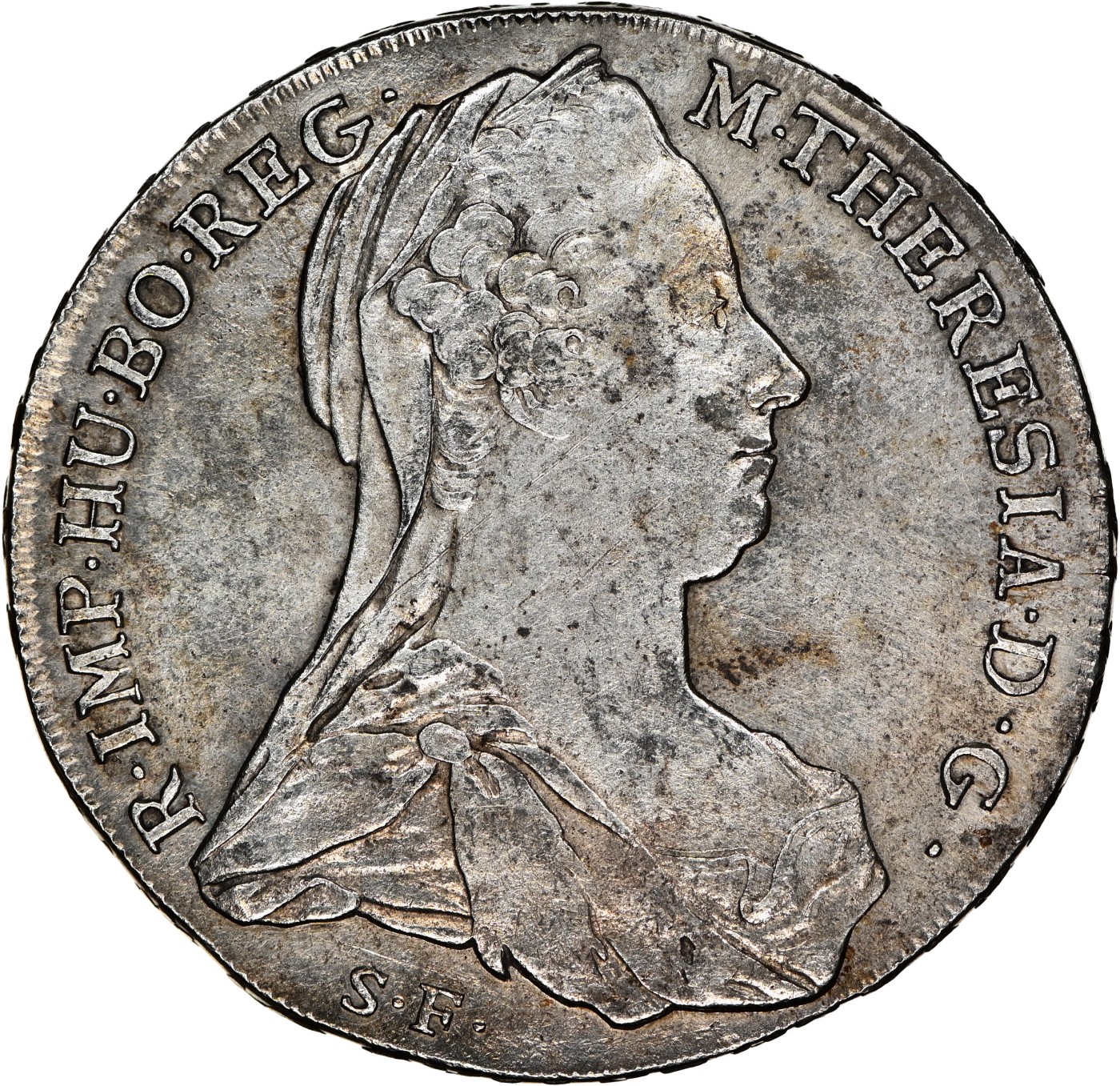 博洋堂世界钱币拍卖第038期（全场包邮） NGC UNC 奥地利特蕾莎·玛格丽特大奶妈泰勒银币，Hafner-33A.4版，1797-1800年铸造于金茨堡造币厂，B型Cross