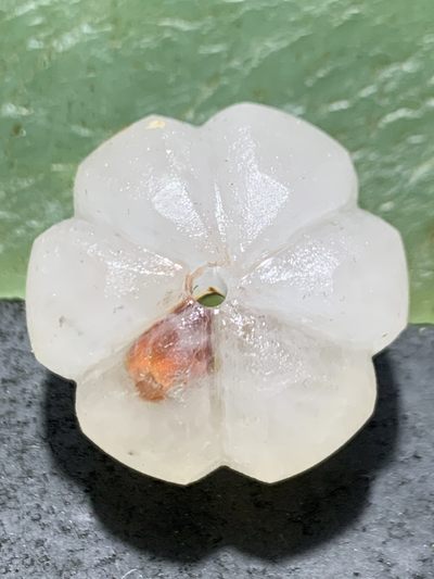 精美亚光满冰飘糖心料战国红玛瑙手工雕刻六瓣平头瓜珠一颗！ - 精美亚光满冰飘糖心料战国红玛瑙手工雕刻六瓣平头瓜珠一颗！