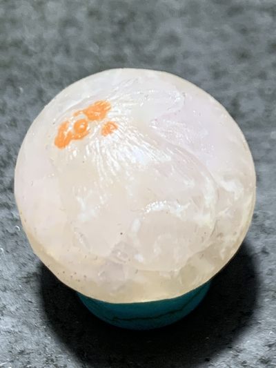 精美亚光满冰飘糖心料战国红玛瑙手工俏色巧雕玉兔珠一个， - 精美亚光满冰飘糖心料战国红玛瑙手工俏色巧雕玉兔珠一个，