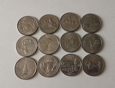 零零发欧洲非洲美洲硬币场 200包邮无押金佣金 - 25美分一组不重样 12枚共3美元
