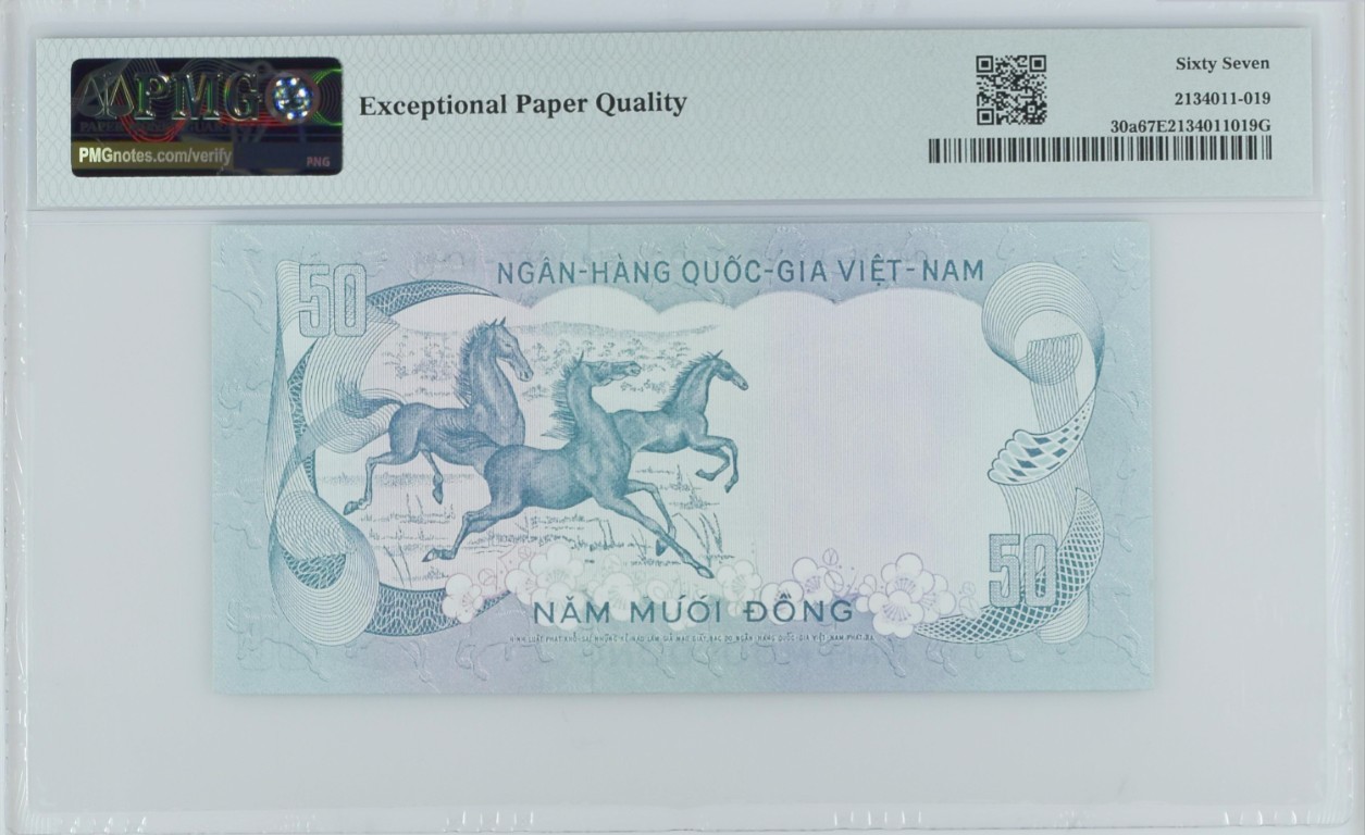 《张总收藏》113期—缤纷外币 精品荟萃 越南1972年A冠50盾PMG67E亚军分 冠军68分仅4张