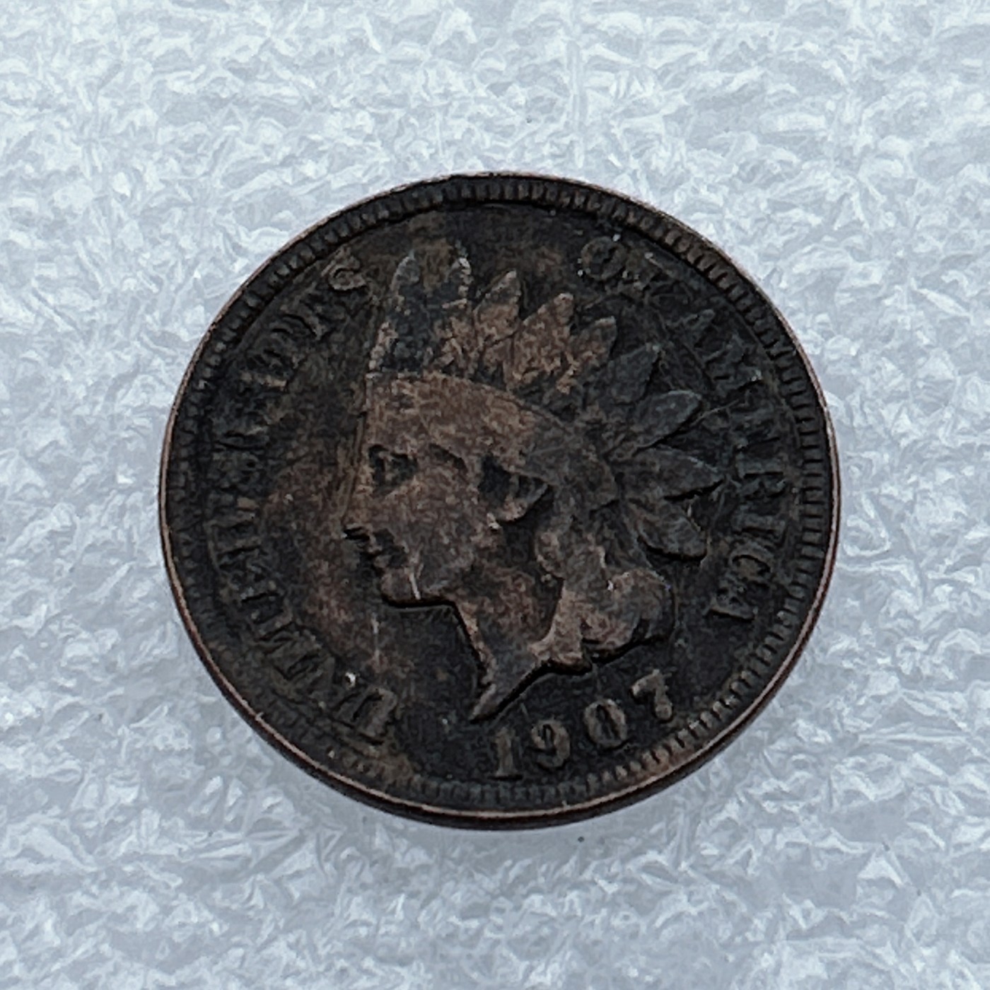 全场一元起拍 世界钱币散币场 第15期 1907美国印第安人酋长头像1分铜币