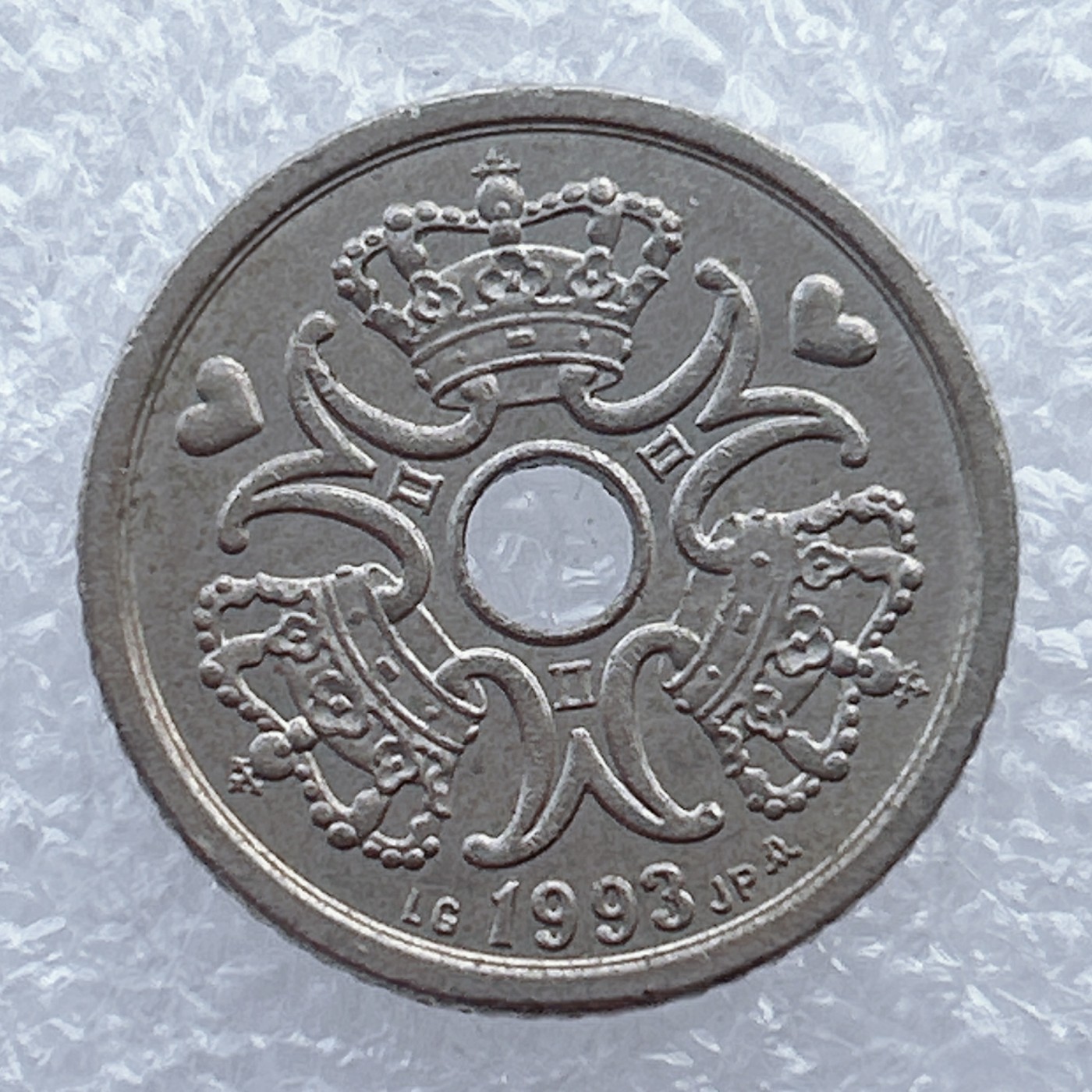 全场一元起拍 世界钱币散币场 第15期 丹麦1993年1克朗镍币