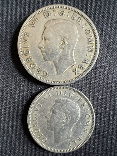 泡泡堂第377期 硬币专场 （无押金，捡漏，全场20包邮，偏远地区除外，接收代拍业务） - 乔六一先令、二先令一对