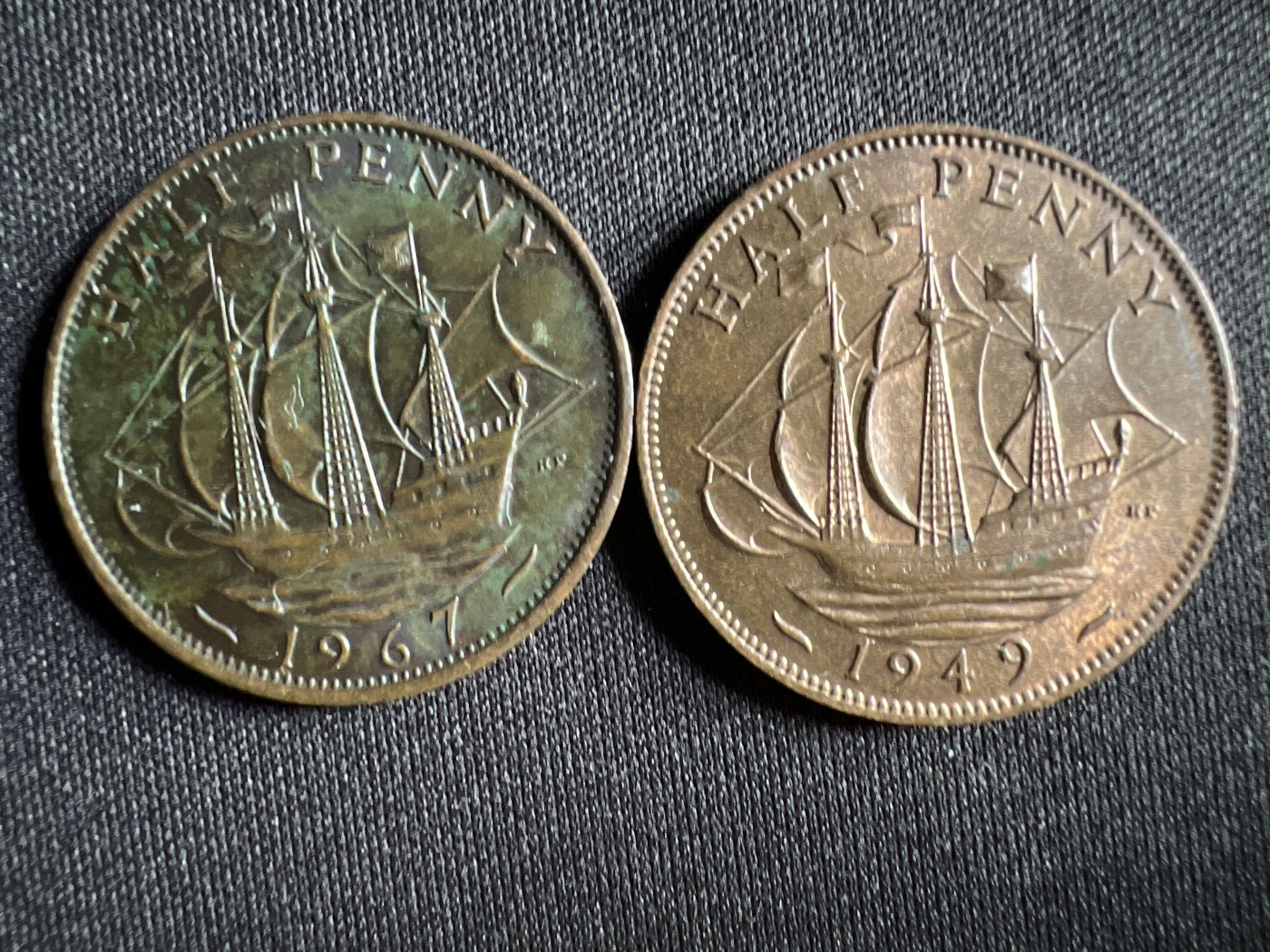 泡泡堂第377期 硬币专场 （无押金，捡漏，全场20包邮，偏远地区除外，接收代拍业务） 半便士两枚