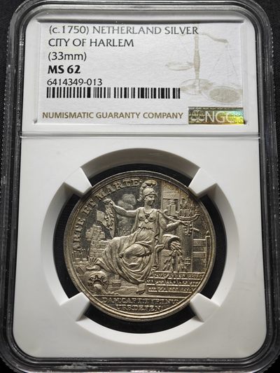 1750年 荷兰哈莱姆市银章 NGC MS62