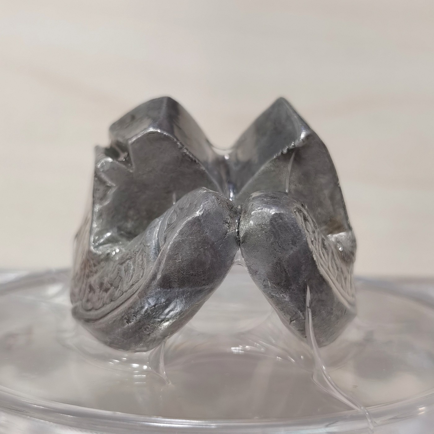 博洋堂世界钱币拍卖第038期（全场包邮） 公博 AU58 泰国兰纳王朝马鞍银锭，2两型60.8克