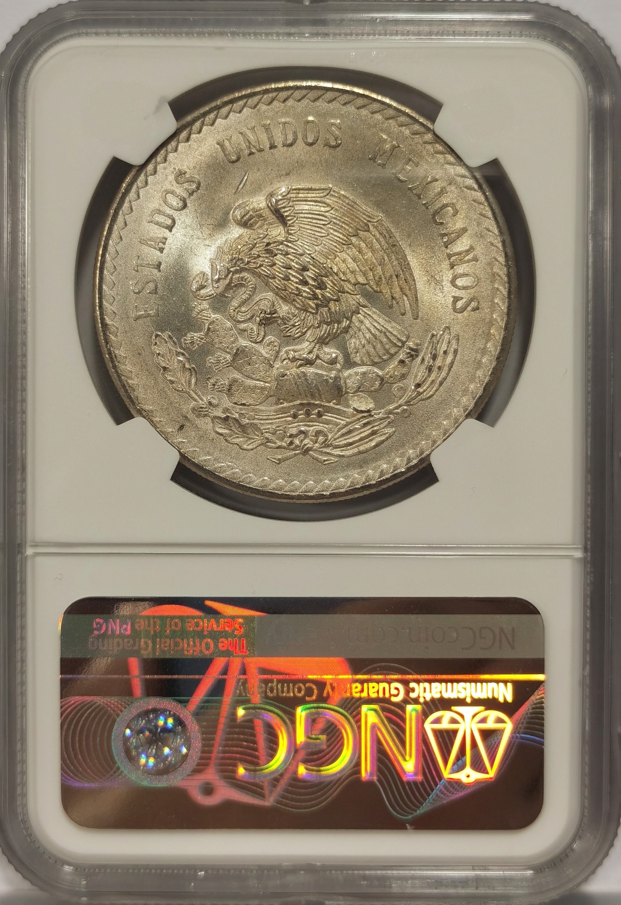 博洋堂世界钱币拍卖第038期（全场包邮） NGC MS65 墨西哥1948年玛雅人5比索大银币，上65分就很难得了