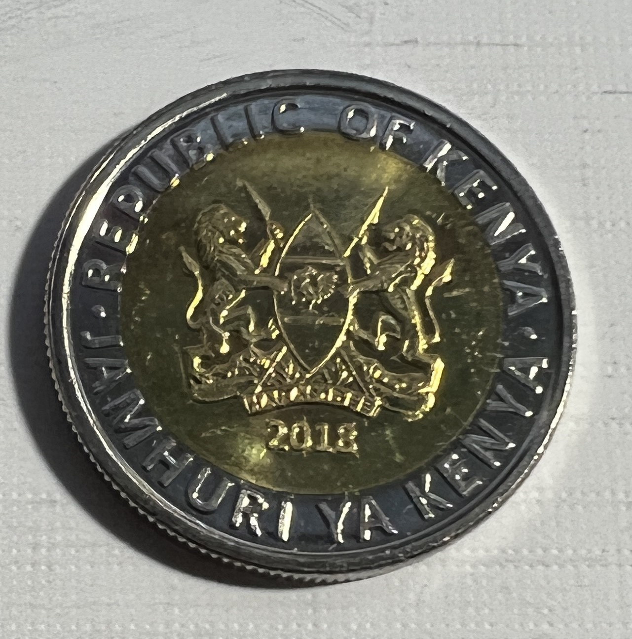 S&S Numismatic世界钱币-拍卖 第124期  肯尼亚2018年 犀牛 5先令双色币