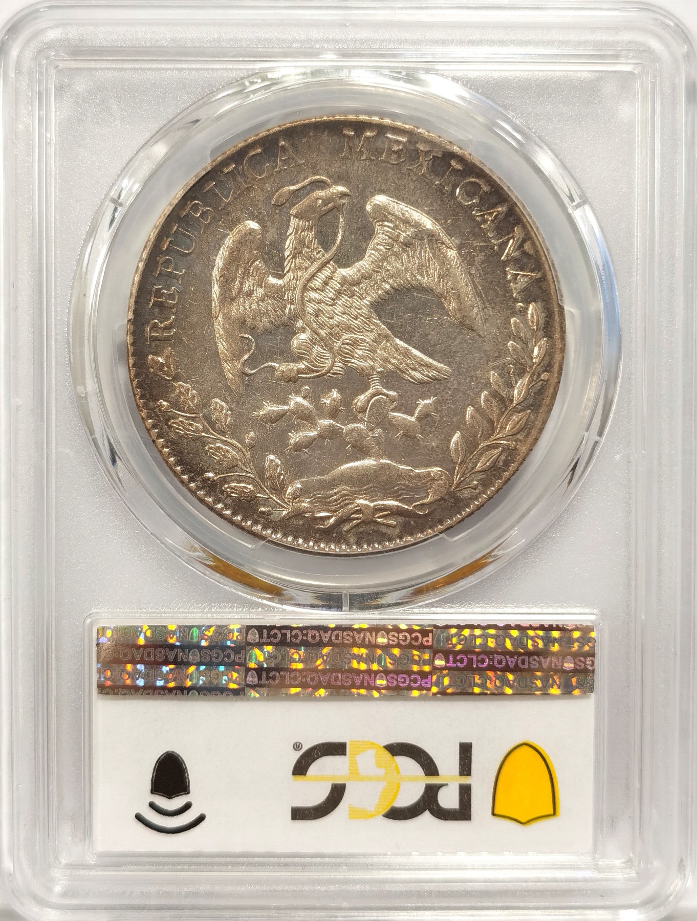 博洋堂“纯白金之夜”精品专场暨第039期（全场包邮） PCGS MS62 墨西哥1897年GO RS版花边鹰洋，环五彩镜面感强，SBP2023年3月成交价336美元