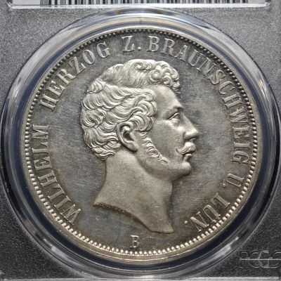 1856年 德国布伦瑞克2泰勒大银币 PCGS MS64PL