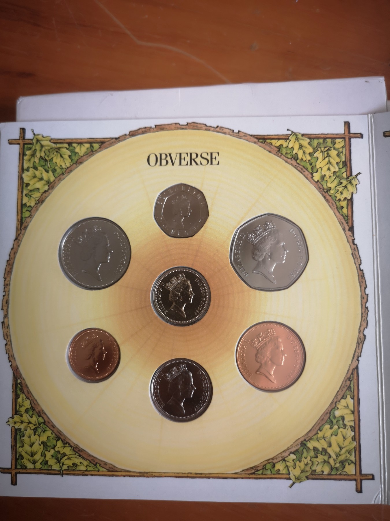 长老汇马年精选第七场拍卖 1987英国造币厂原装7枚套币，含1英镑，卡装