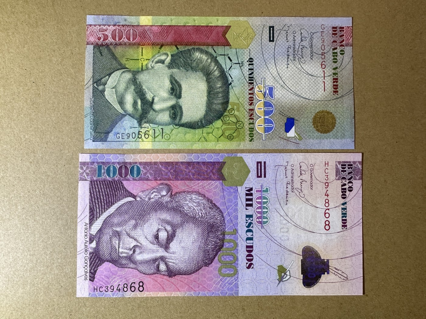 《张总收藏》113期—缤纷外币 精品荟萃 佛得角500、1000埃斯库多2张 UNC 2007年版