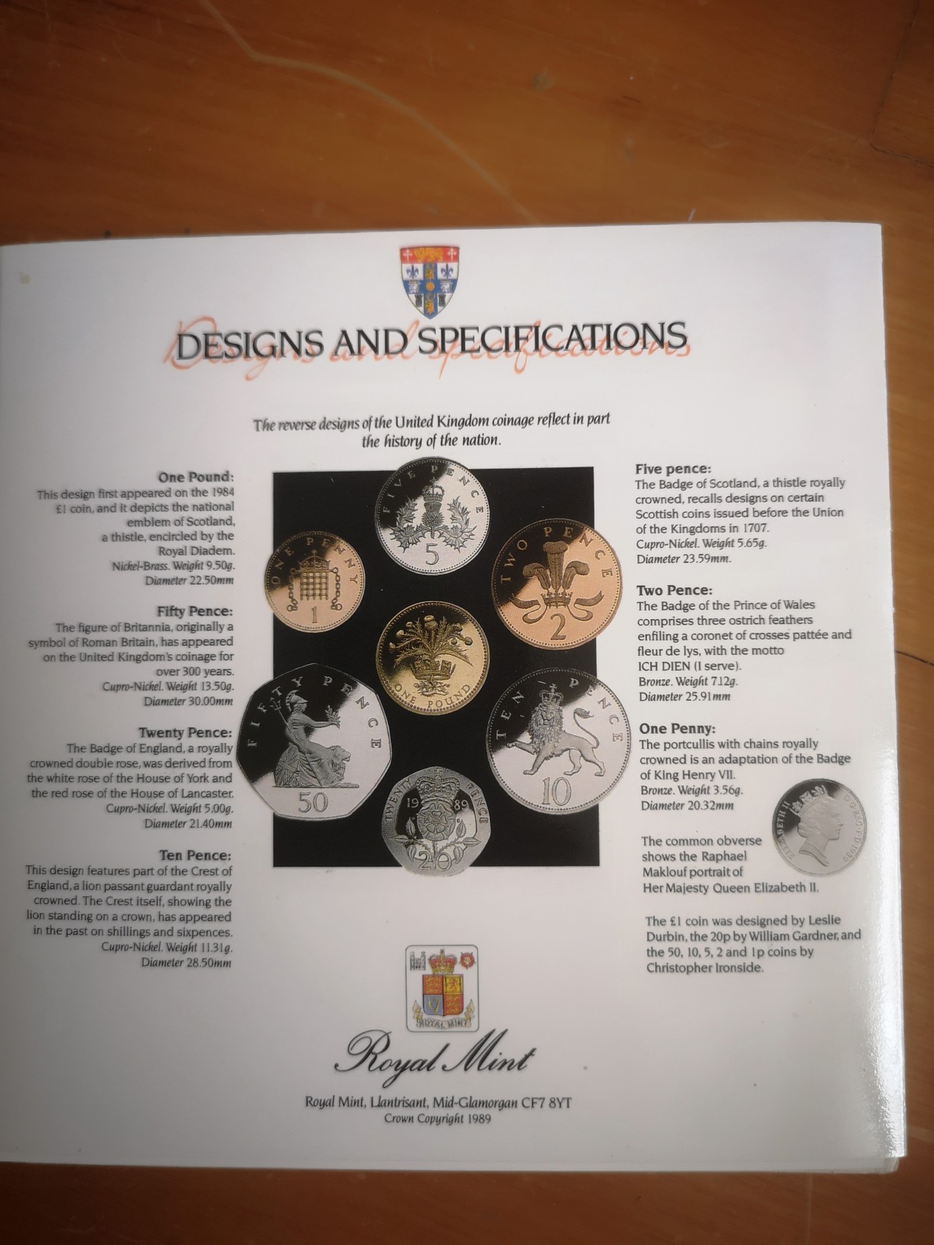 长老汇马年精选第七场拍卖 1989英国造币厂原装7枚套币，含1英镑，卡装