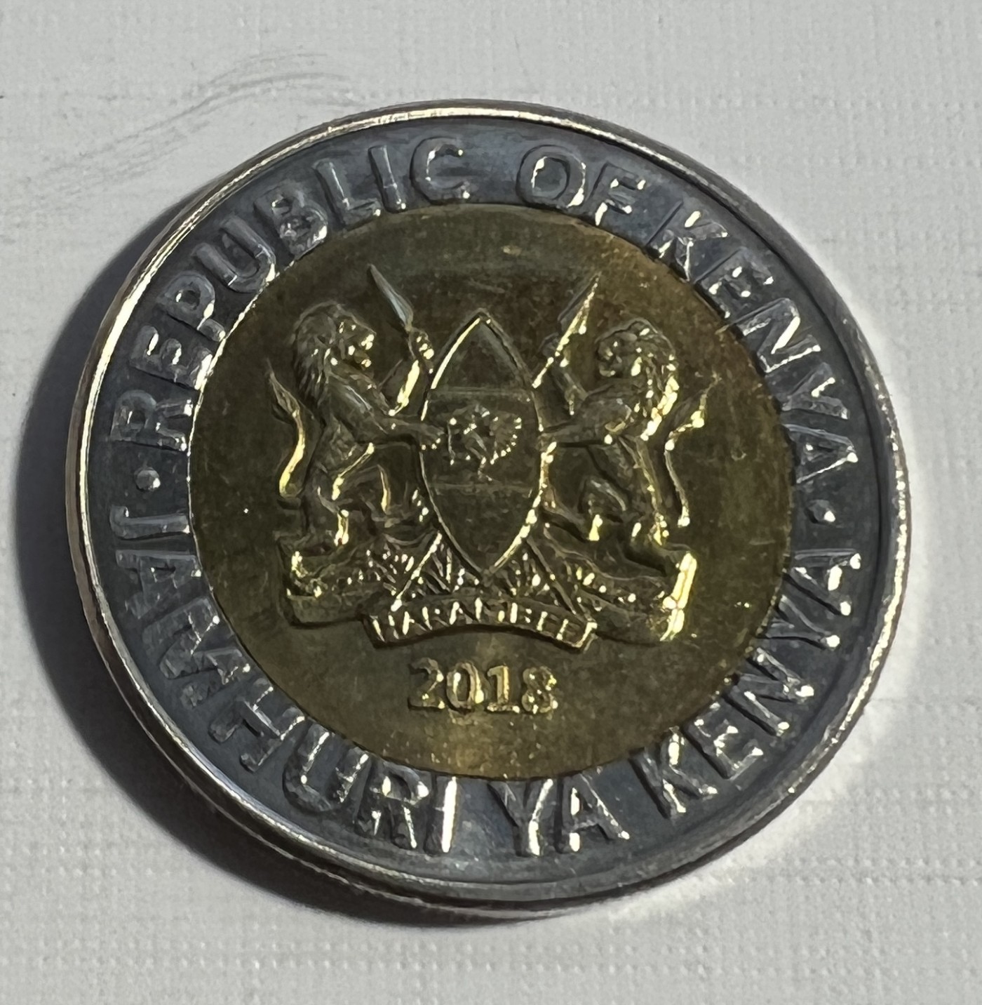 S&S Numismatic世界钱币-拍卖 第124期  肯尼亚2018年 大象 20先令双色币