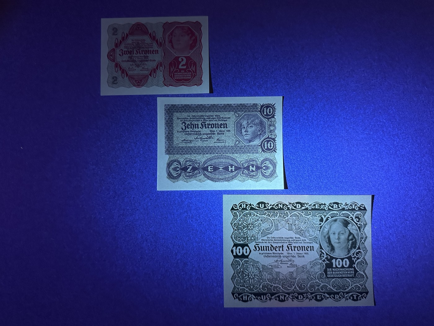 《张总收藏》113期—缤纷外币 精品荟萃 奥地利2、10、100元3张 UNC 1922年早期版本