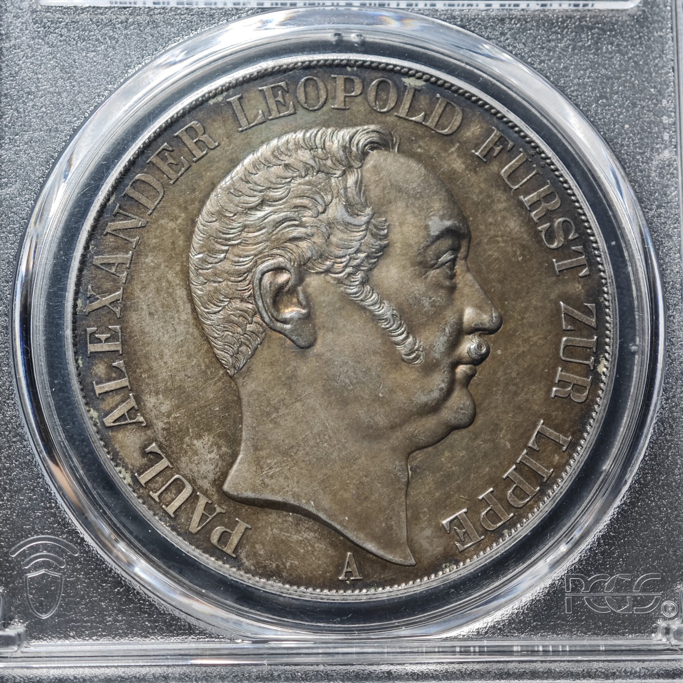 1843年 德国利普-德特莫尔德2泰勒大银币 PCGS MS62