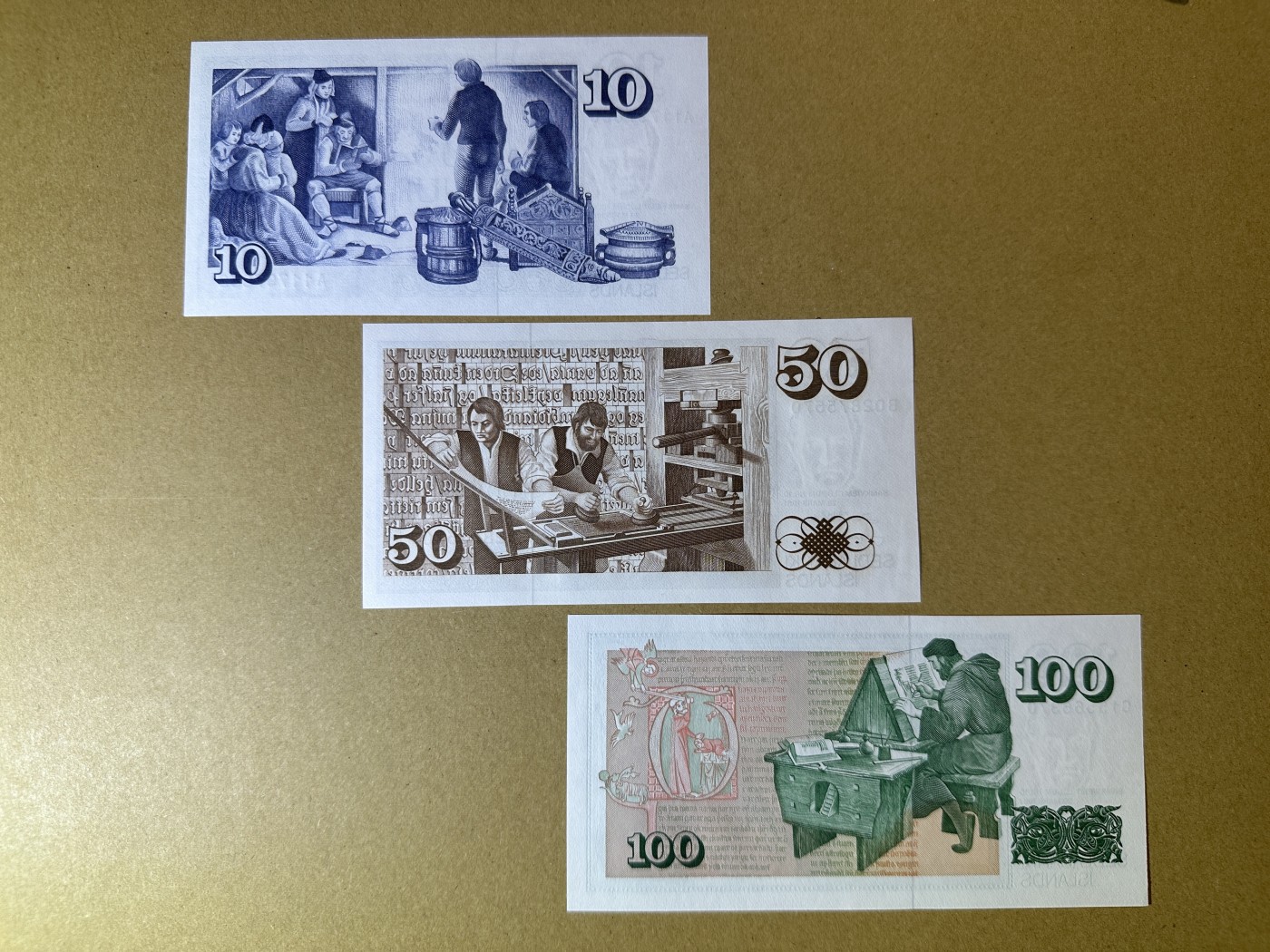 《张总收藏》113期—缤纷外币 精品荟萃 冰岛10、50、100克朗3张 UNC 1981年