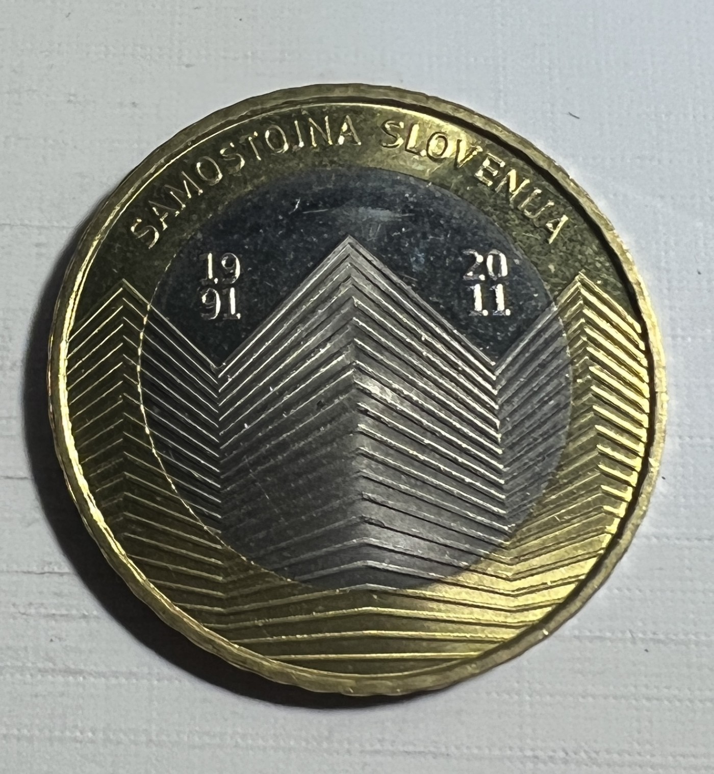 S&S Numismatic世界钱币-拍卖 第124期  斯洛文尼亚2011年 独立20周年 3欧元双色纪念币